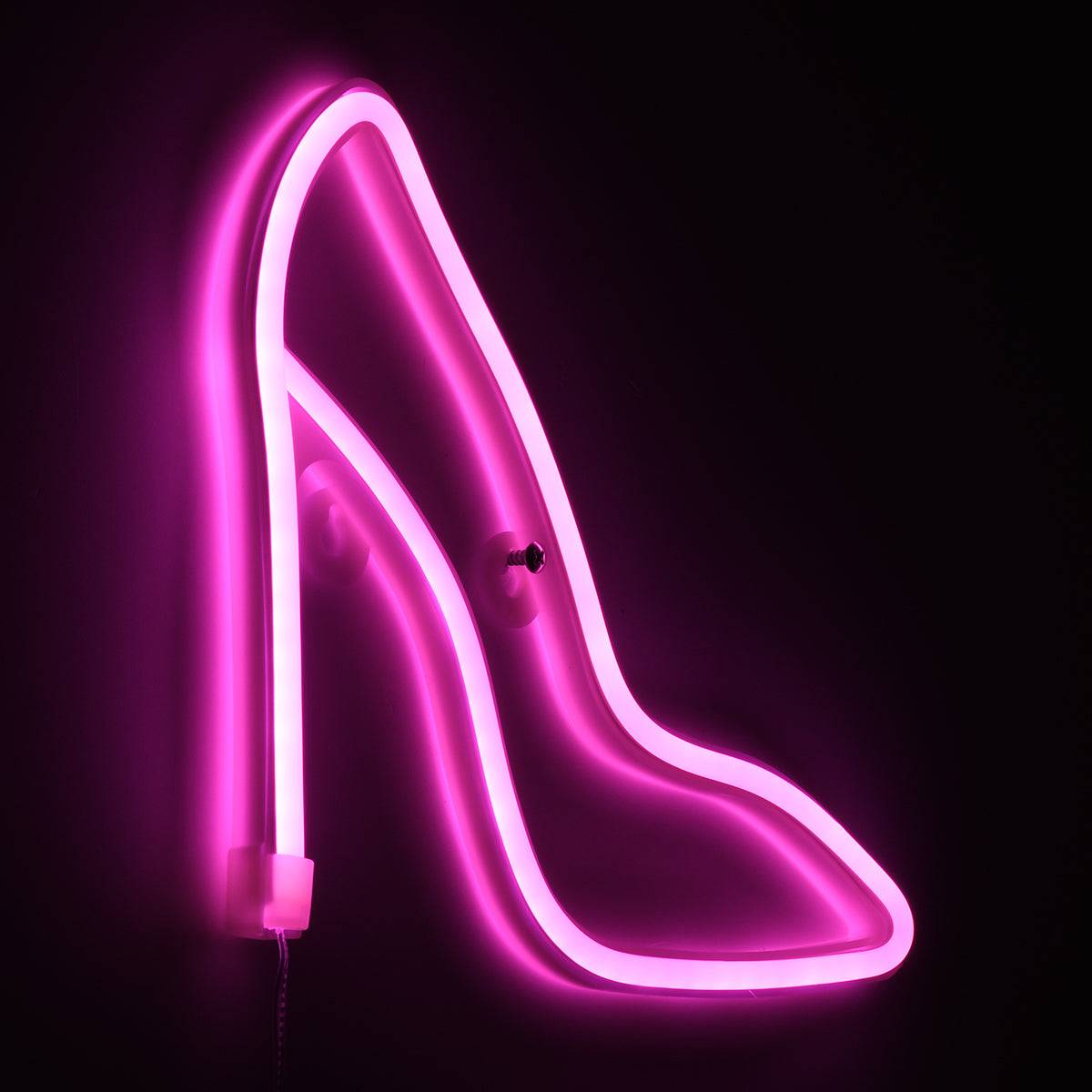 GloboStar® 78577 Φωτιστικό Ταμπέλα Φωτεινή Επιγραφή NEON LED Σήμανσης WOMEN SHOES 5W με Καλώδιο Τροφοδοσίας USB - Μπαταρίας 3xAAA (Δεν Περιλαμβάνονται) - Ροζ - ledmania.gr