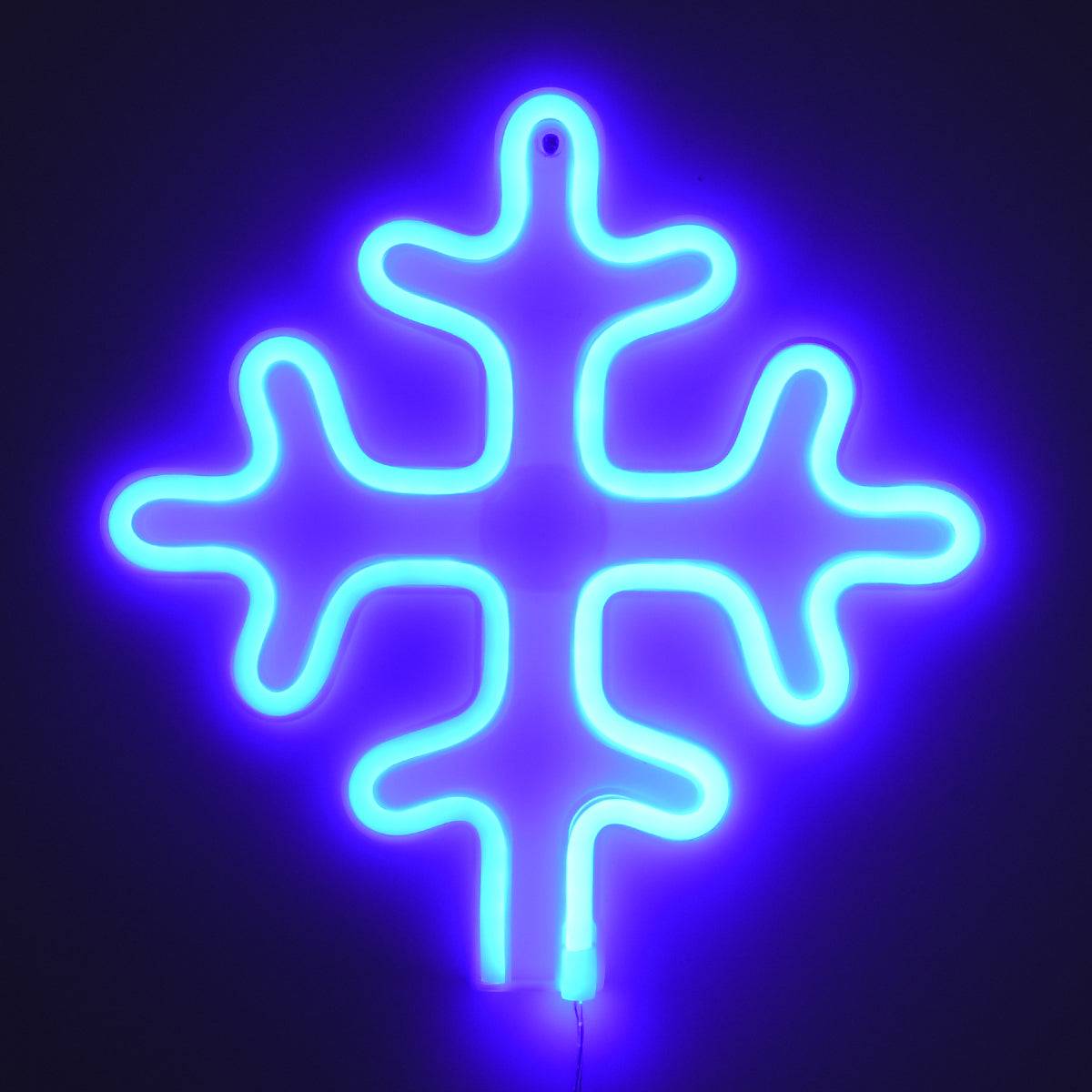 GloboStar® 78580 Φωτιστικό Ταμπέλα Φωτεινή Επιγραφή NEON LED Σήμανσης SNOWFLAKE 5W με Καλώδιο Τροφοδοσίας USB - Μπαταρίας 3xAAA (Δεν Περιλαμβάνονται) - Γαλάζιο - ledmania.gr