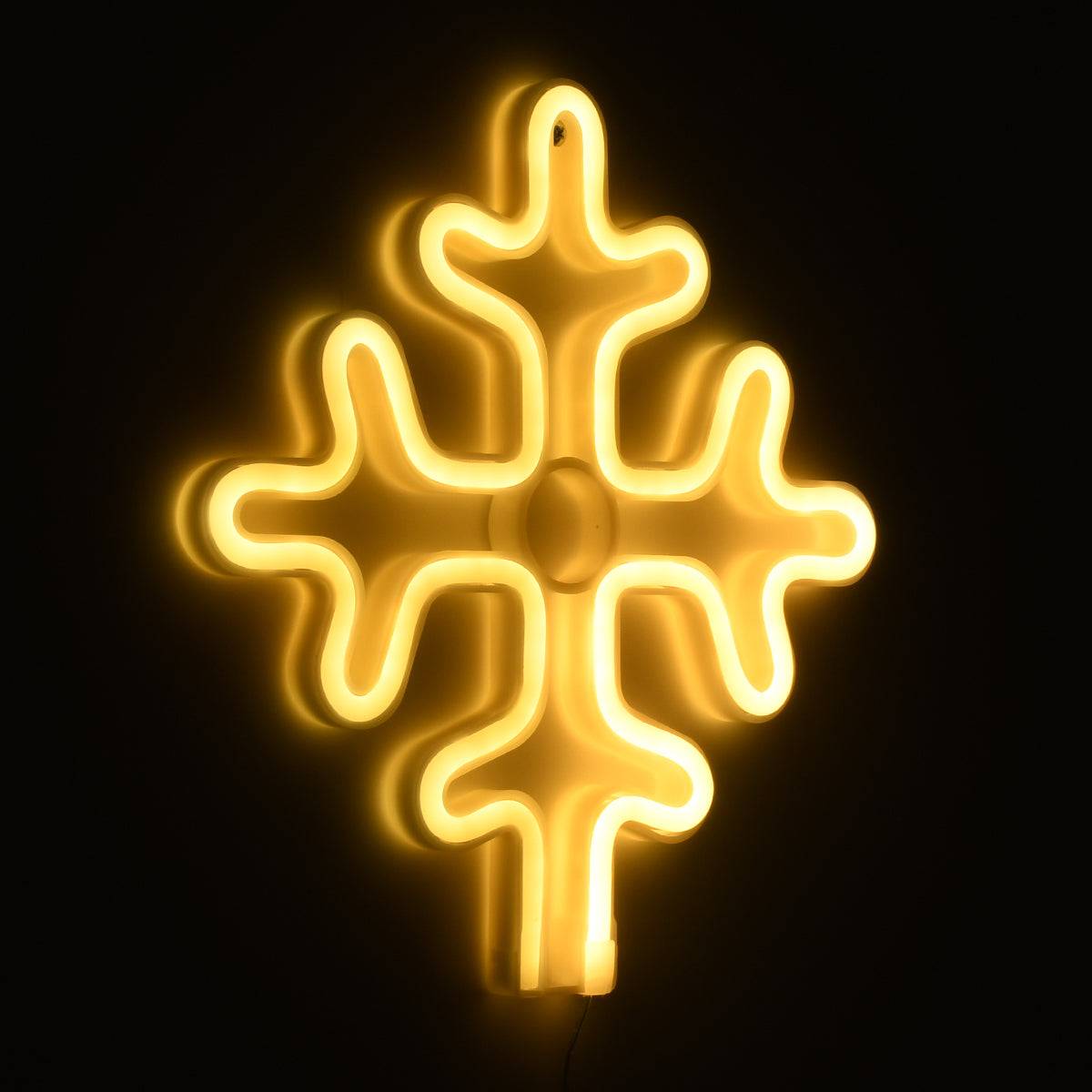 GloboStar® 78582 Φωτιστικό Ταμπέλα Φωτεινή Επιγραφή NEON LED Σήμανσης SNOWFLAKE 5W με Καλώδιο Τροφοδοσίας USB - Μπαταρίας 3xAAA (Δεν Περιλαμβάνονται) - Θερμό Λευκό 2700K - ledmania.gr