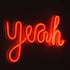 GloboStar® 78589 Φωτιστικό Ταμπέλα Φωτεινή Επιγραφή NEON LED Σήμανσης YEAH 5W με Καλώδιο Τροφοδοσίας USB - Μπαταρίας 3xAAA (Δεν Περιλαμβάνονται) - Κόκκινο - ledmania.gr