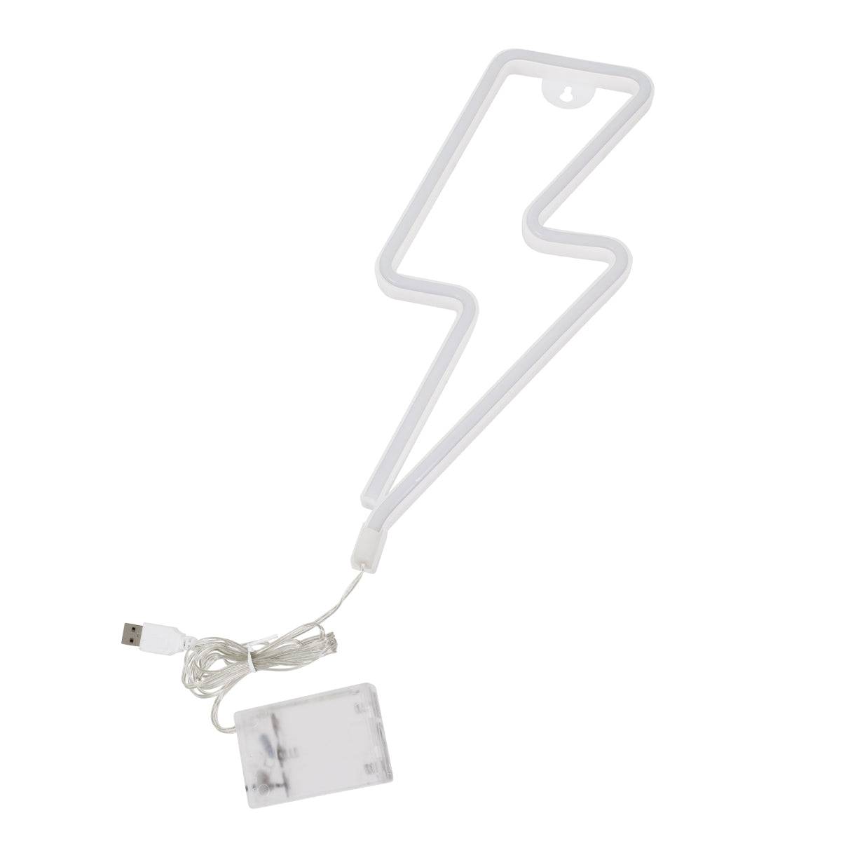 GloboStar® 78590 Φωτιστικό Ταμπέλα Φωτεινή Επιγραφή NEON LED Σήμανσης LIGHT STRIKE 5W με Καλώδιο Τροφοδοσίας USB - Μπαταρίας 3xAAA (Δεν Περιλαμβάνονται) - Θερμό Λευκό 2700K - ledmania.gr