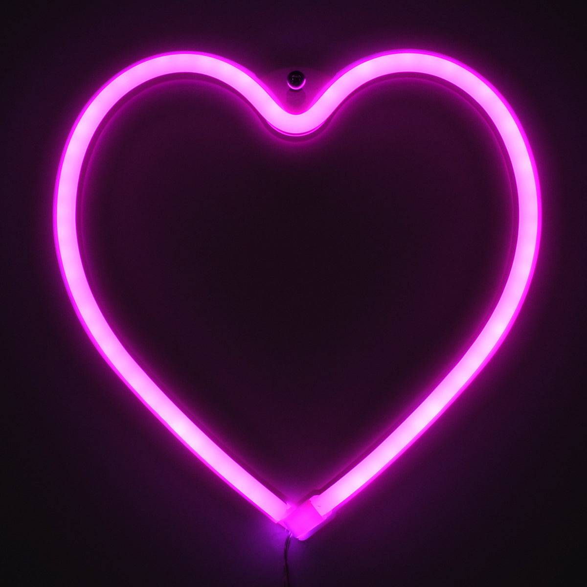 GloboStar® 78592 Φωτιστικό Ταμπέλα Φωτεινή Επιγραφή NEON LED Σήμανσης HEART 5W με Καλώδιο Τροφοδοσίας USB - Μπαταρίας 3xAAA (Δεν Περιλαμβάνονται) - Ροζ - ledmania.gr