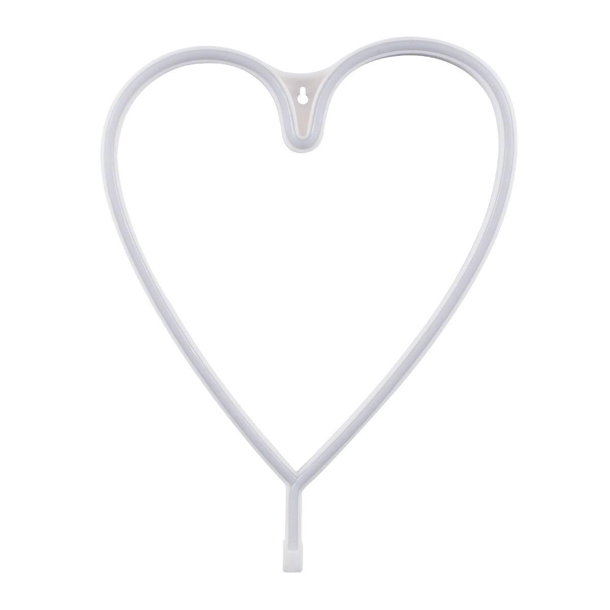 GloboStar® 78593 Φωτιστικό Ταμπέλα Φωτεινή Επιγραφή NEON LED Σήμανσης HEART LINE 5W με Καλώδιο Τροφοδοσίας USB - Μπαταρίας 3xAAA (Δεν Περιλαμβάνονται) - Ροζ - ledmania.gr