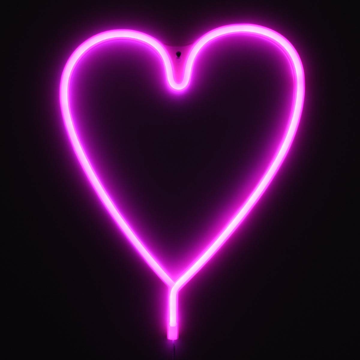 GloboStar® 78593 Φωτιστικό Ταμπέλα Φωτεινή Επιγραφή NEON LED Σήμανσης HEART LINE 5W με Καλώδιο Τροφοδοσίας USB - Μπαταρίας 3xAAA (Δεν Περιλαμβάνονται) - Ροζ - ledmania.gr
