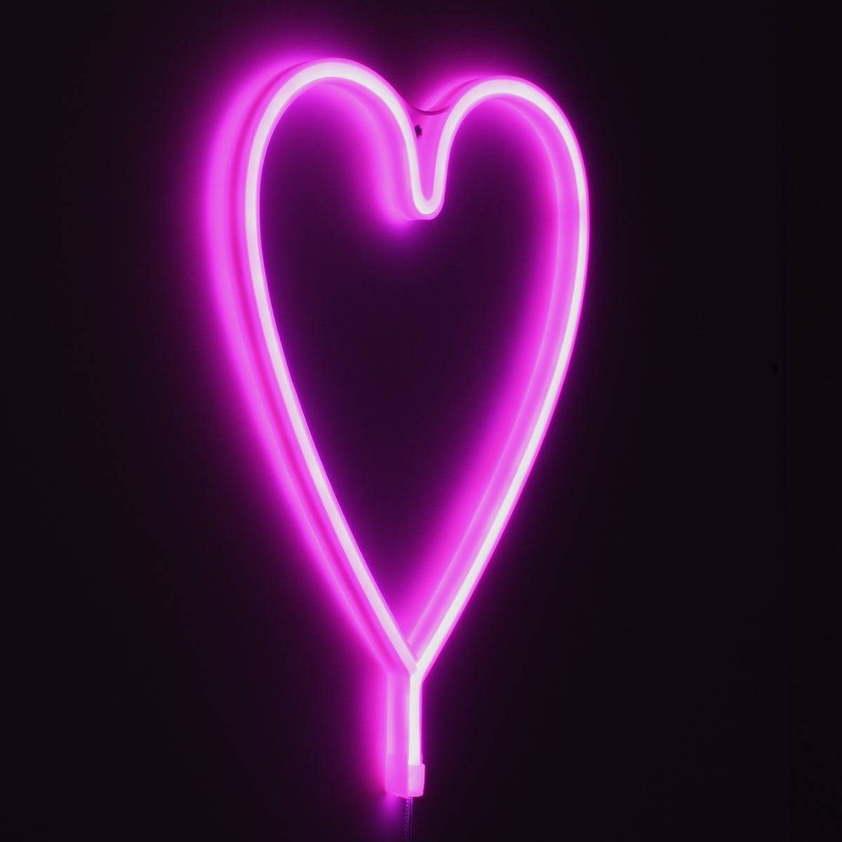 GloboStar® 78593 Φωτιστικό Ταμπέλα Φωτεινή Επιγραφή NEON LED Σήμανσης HEART LINE 5W με Καλώδιο Τροφοδοσίας USB - Μπαταρίας 3xAAA (Δεν Περιλαμβάνονται) - Ροζ - ledmania.gr