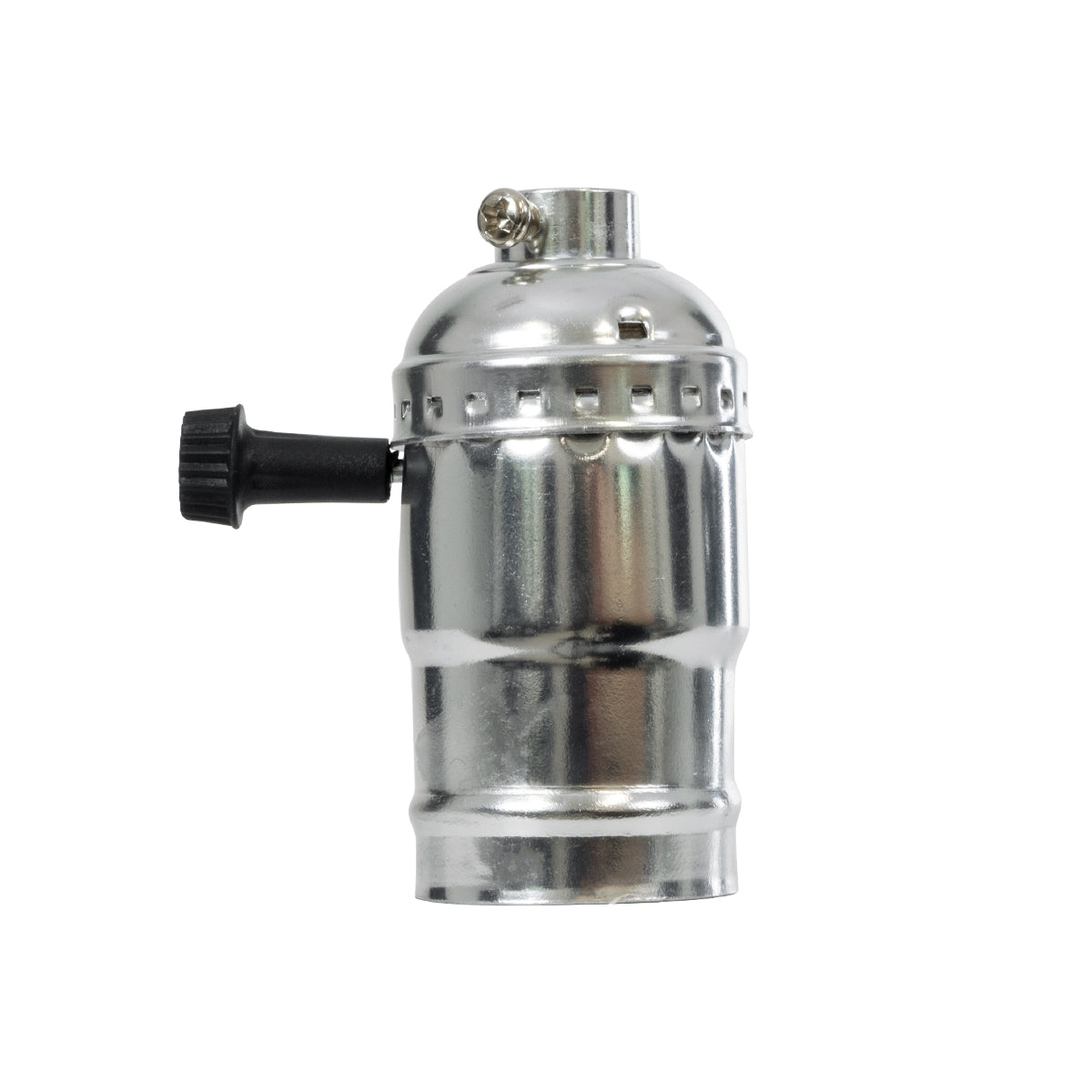 GloboStar® 78965 Ντουί Vintage Industrial Retro E27 με Διακόπτη ON/OFF - Ασημί - Μ5.5 x Π3.6 x Υ7cm - ledmania.gr