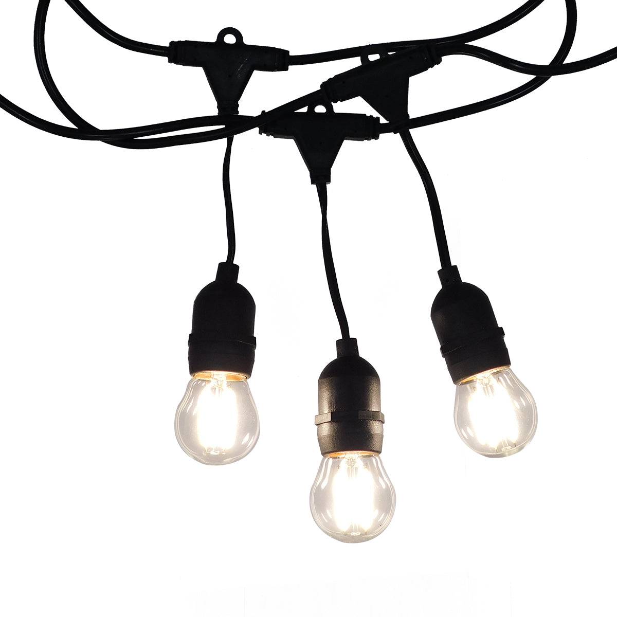 GloboStar® 78983 Καλωδιογιρλάντα PVC 10 Μέτρων με 15 Ντουί E27 με Πρίζα Schuko Επεκτεινόμενη Αδιάβροχη IP65 - ledmania.gr