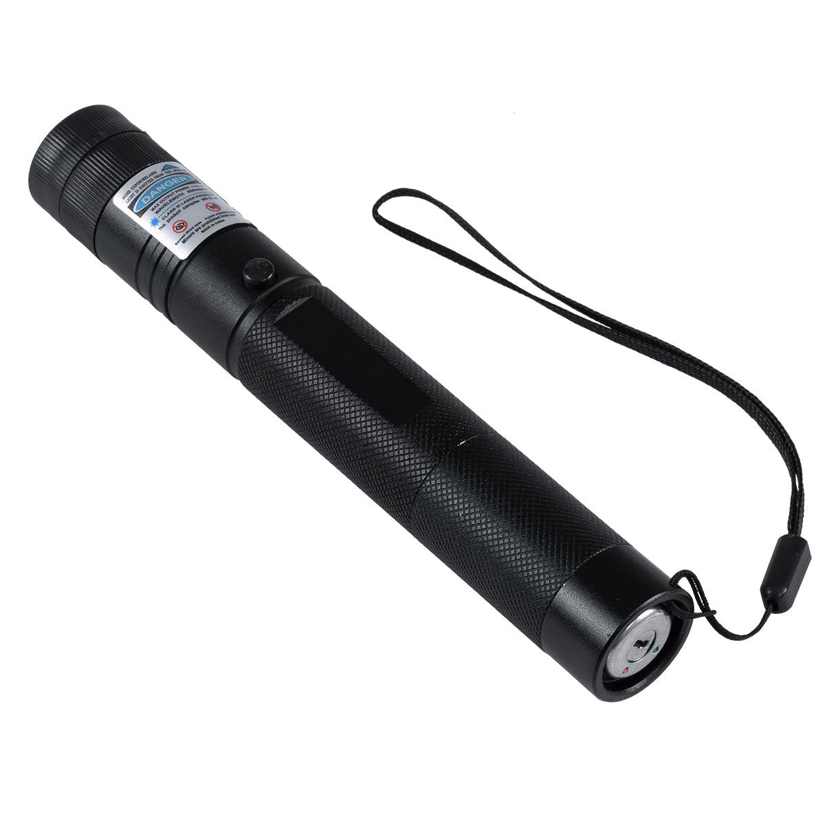 GloboStar® 78998 Φορητό Επαναφορτιζόμενο Laser Pointer 5Mw Class 3 DOT Zoom με Extra Κεφαλή για Dot Effects με Μπαταρία 18650 Li-ion 4800mAh & Φορτιστή - Μπλε 450nm Φ2.2 x Υ15cm - ledmania.gr