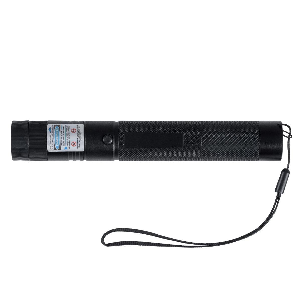 GloboStar® 78998 Φορητό Επαναφορτιζόμενο Laser Pointer 5Mw Class 3 DOT Zoom με Extra Κεφαλή για Dot Effects με Μπαταρία 18650 Li-ion 4800mAh & Φορτιστή - Μπλε 450nm Φ2.2 x Υ15cm - ledmania.gr