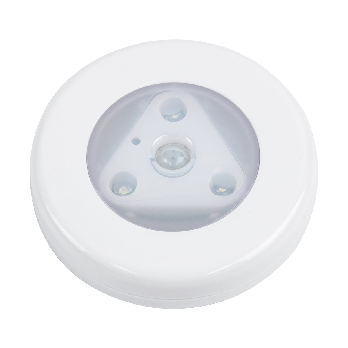 GloboStar® 79004 Φωτιστικό Νυκτός Μπαταρίας 3xAAA (Δεν Περιλαμβάνεται) LED SMD 5050 1W 80lm με Αισθητήρα Κίνησης και 3M Διπλής Όψης Αυτοκόλλητη Ταινία Αδιάβροχο IP44 Ψυχρό Λευκό 6000K D7.5 x H1.5cm - ledmania.gr