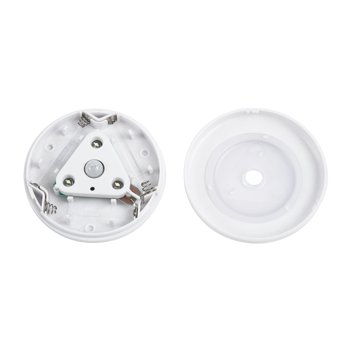 GloboStar® 79004 Φωτιστικό Νυκτός Μπαταρίας 3xAAA (Δεν Περιλαμβάνεται) LED SMD 5050 1W 80lm με Αισθητήρα Κίνησης και 3M Διπλής Όψης Αυτοκόλλητη Ταινία Αδιάβροχο IP44 Ψυχρό Λευκό 6000K D7.5 x H1.5cm - ledmania.gr