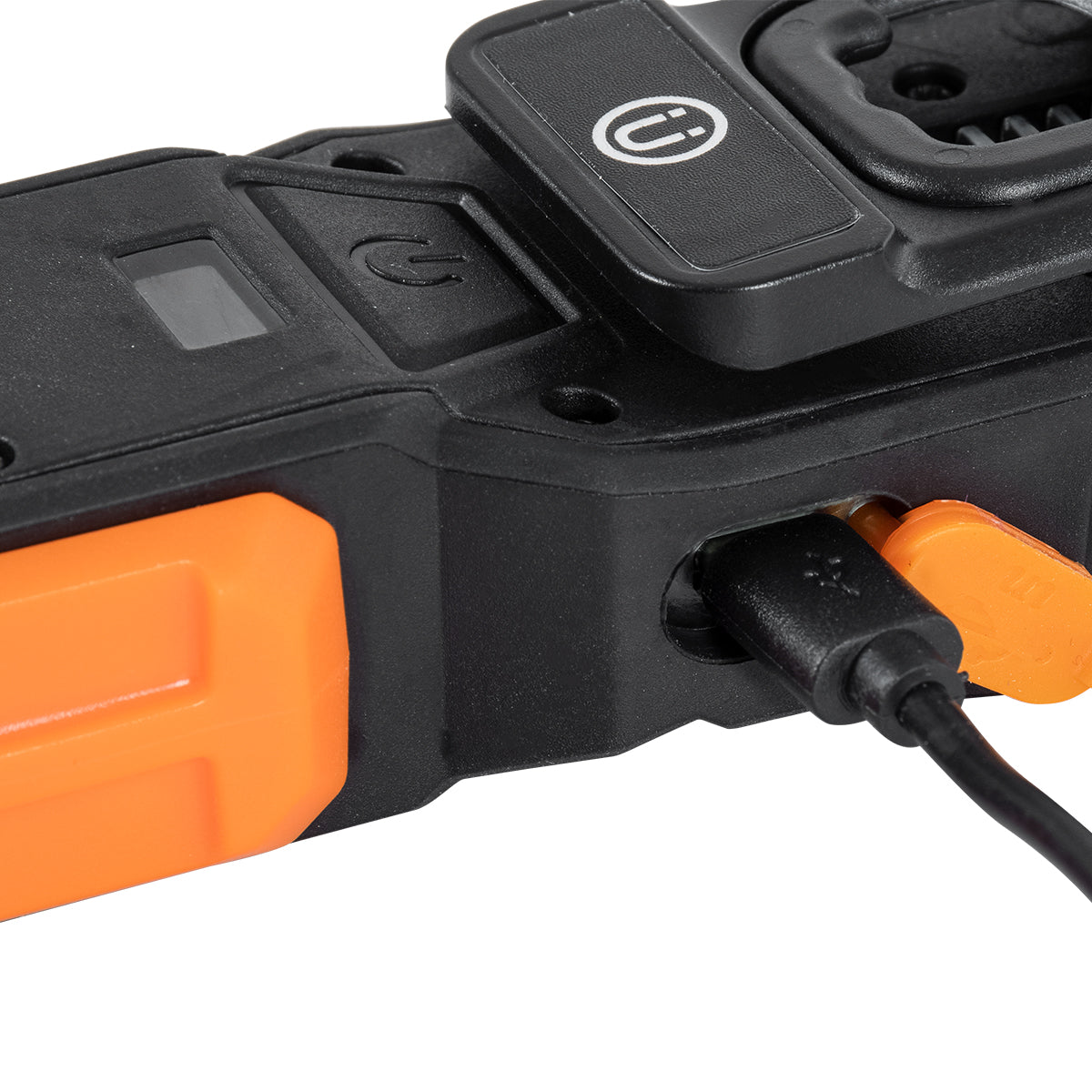 GloboStar® 79008 Φορητός Φακός Χειρός Εργασίας LED COB 13W με Επαναφορτιζόμενη Μπαταρία 1200mAh - Ισχυρό Μαγνήτη Βάσης - Καλώδιο Φόρτισης USB & Λειτουργία Power Bank - Ψυχρό Λευκό 6000K - Μ17 x Π4.5 x Υ2.7cm - ledmania.gr