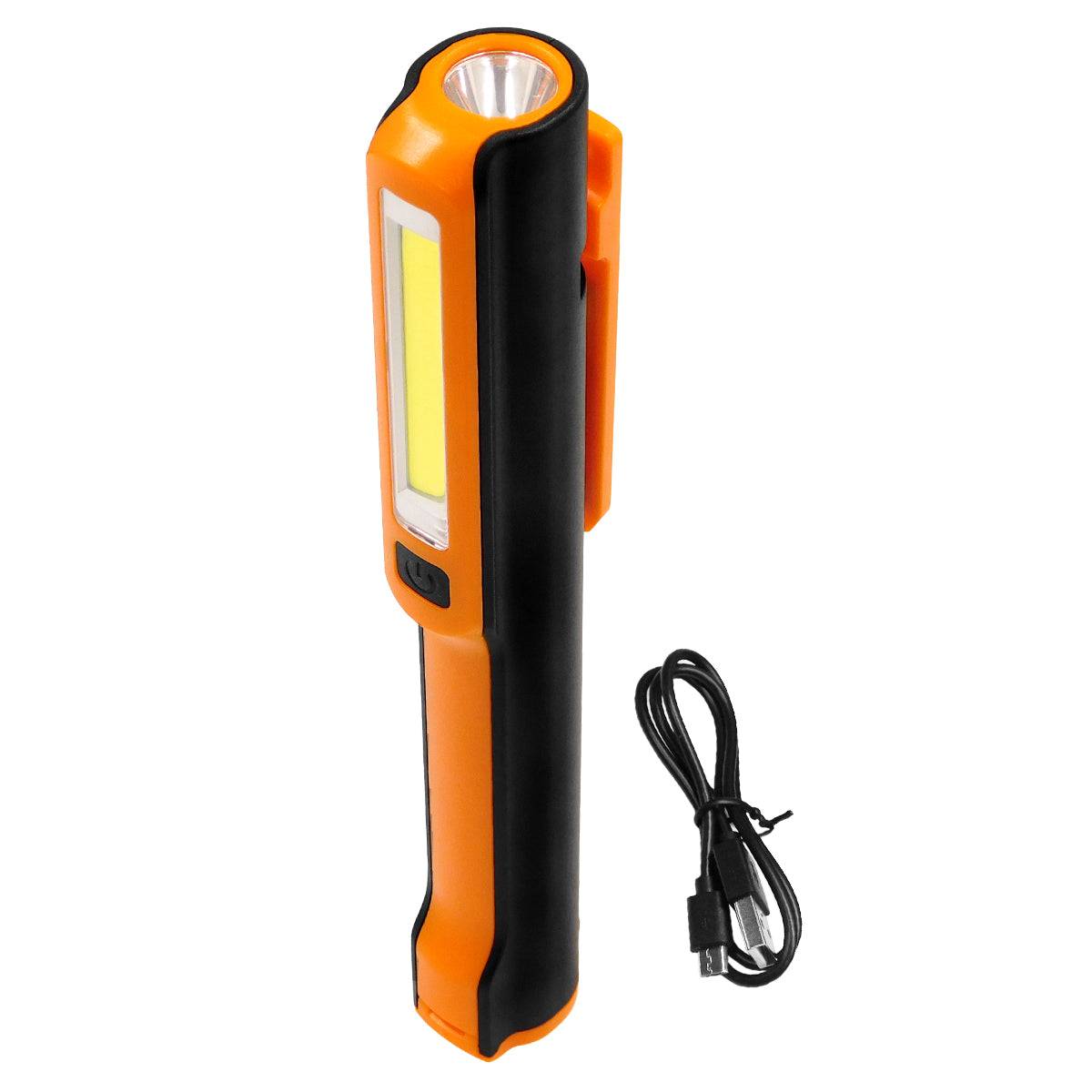 GloboStar® 79017 Φορητός Επαναφορτιζόμενος Φακός Εργασίας Work Light LED COB 3W + 3W 350lm με 3 Modes & 1 x Μπαταρία 1200mAh Li-ion Ψυχρό Λευκό 6000K - ledmania.gr