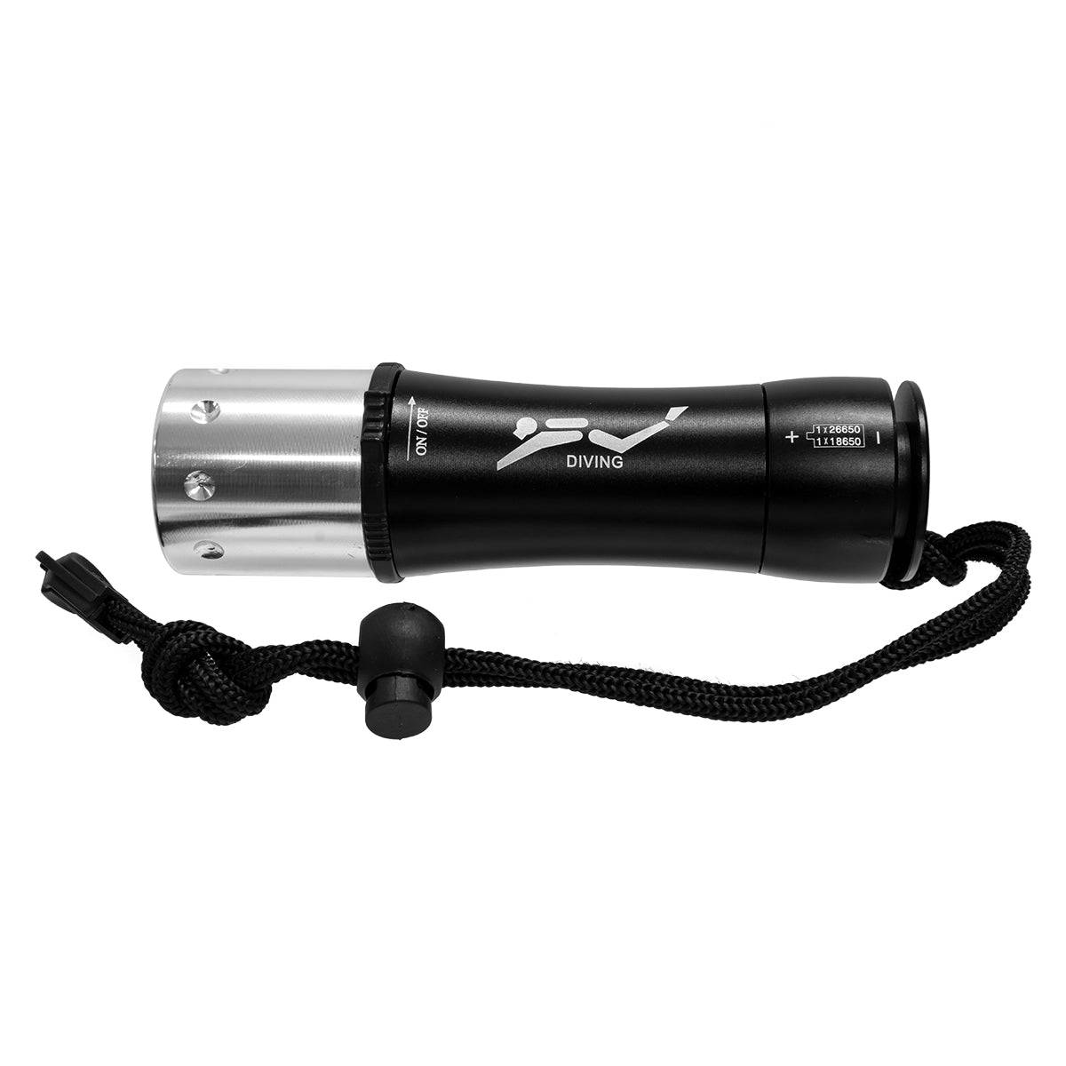 GloboStar® 79032 EXTREME Αδιάβροχος Φορητός Επαναφορτιζόμενος Φακός LED CREE XHP50 20W 2000lm & 1 x Μπαταρία 26650 2500mAh Li-ion IP68 Ψυχρό Λευκό 6000K - ledmania.gr