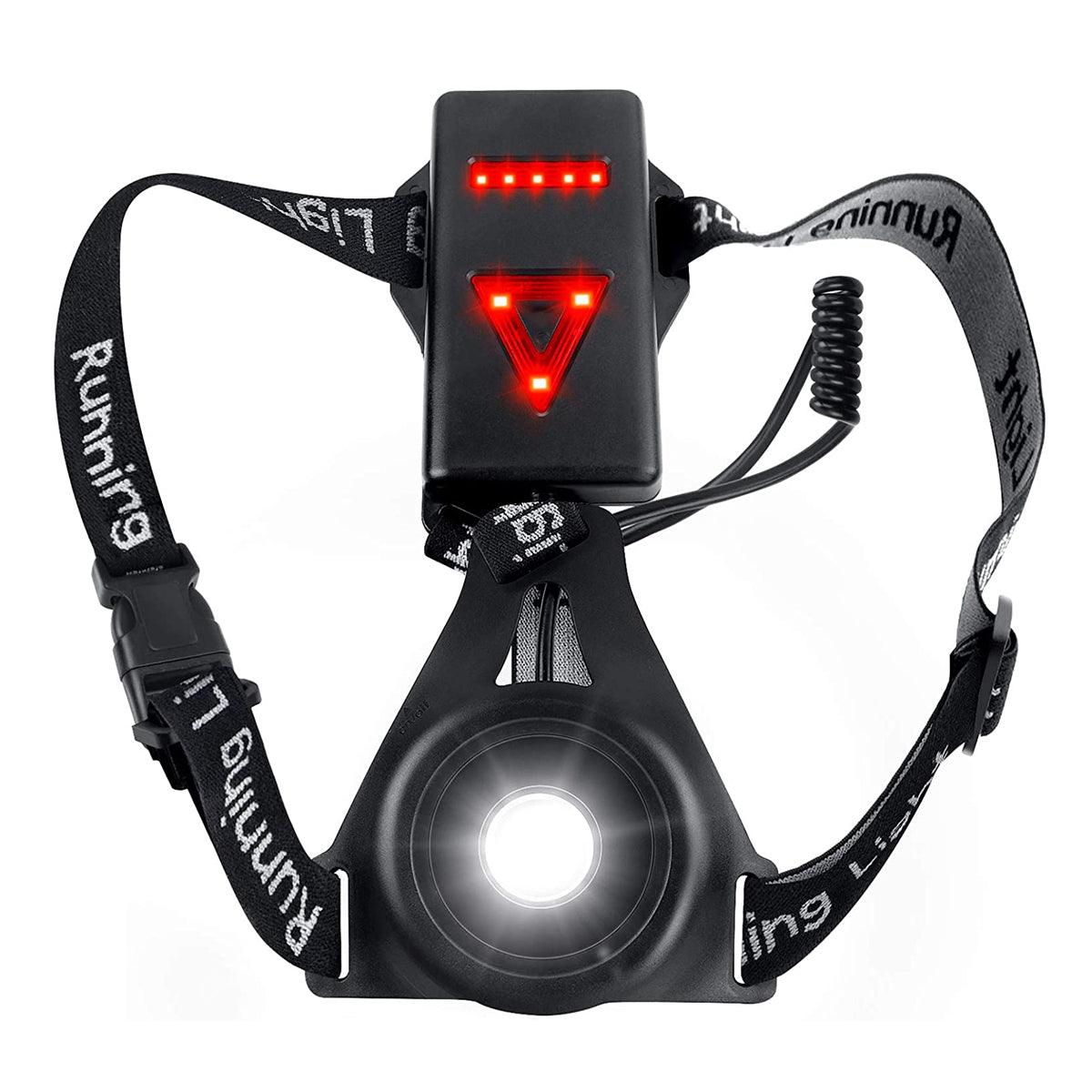 GloboStar® 79072 Φορητός Φακός Ασφαλείας Στήθους & Πλάτης για Ποδηλάτες & Runners με Φωτεινή Σήμανση LED XRE Q5 5W 600lm 200° - Ενσωματωμένη Μπαταρία 2000mAh DC 5V Επαναφορτιζόμενος με Καλώδιο Τροφοδοσίας USB 2.0 3 Modes Αδιάβροχος IP66 Ψυχρό Λευκό 6000K - ledmania.gr