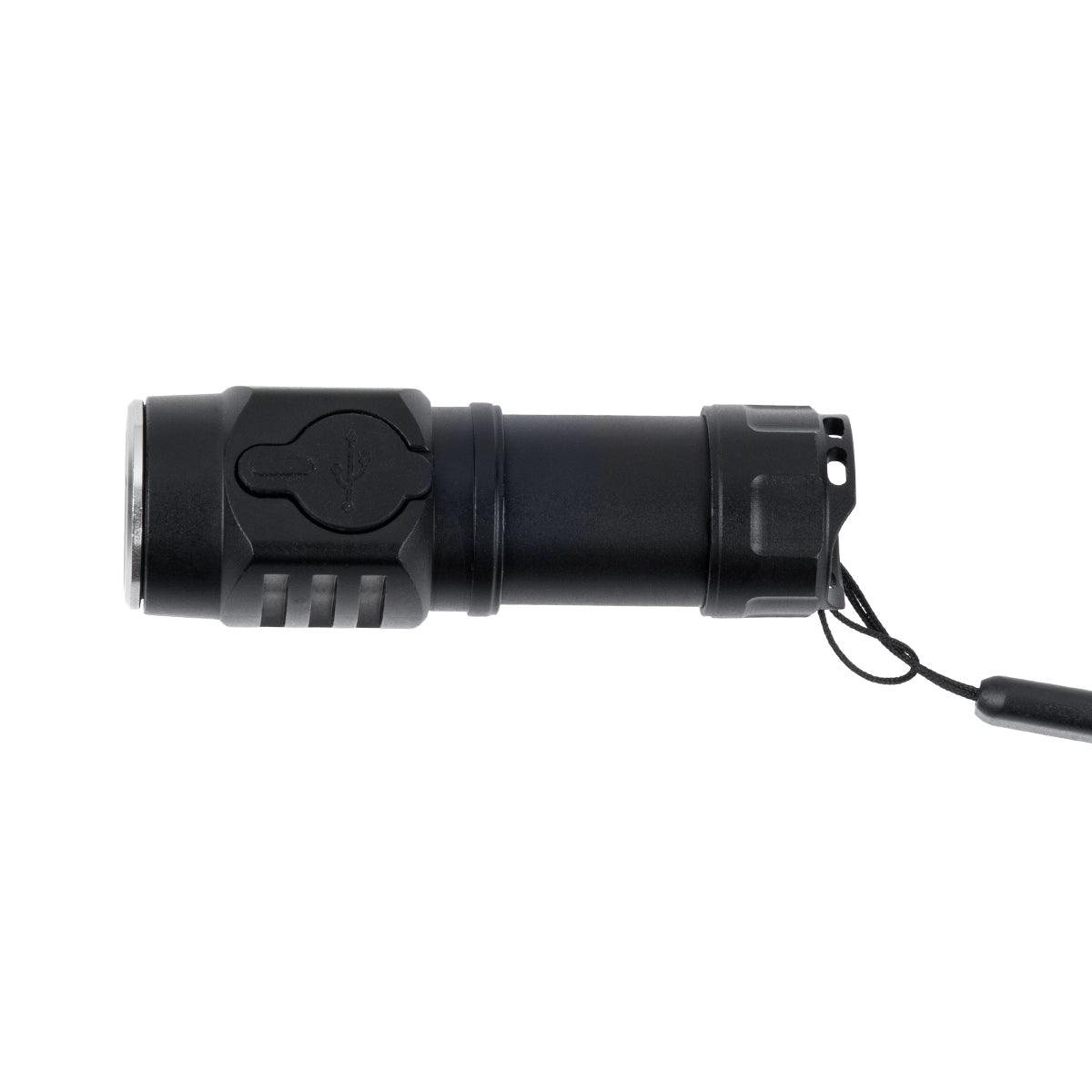 GloboStar® 79076 Φορητός Φακός Χειρός Επαναφορτιζόμενος LED Luminus SST20 10W 500lm 30° Μοιρών με 1 x 16340 Μπαταρία 800mAh USB 2.0 3 Modes Αδιάβροχο IP54 Ψυχρό Λευκό 6000K - ledmania.gr