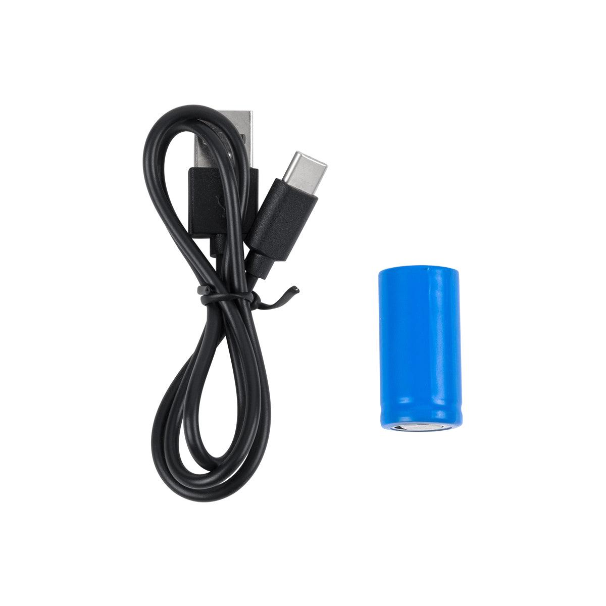 GloboStar® 79076 Φορητός Φακός Χειρός Επαναφορτιζόμενος LED Luminus SST20 10W 500lm 30° Μοιρών με 1 x 16340 Μπαταρία 800mAh USB 2.0 3 Modes Αδιάβροχο IP54 Ψυχρό Λευκό 6000K - ledmania.gr