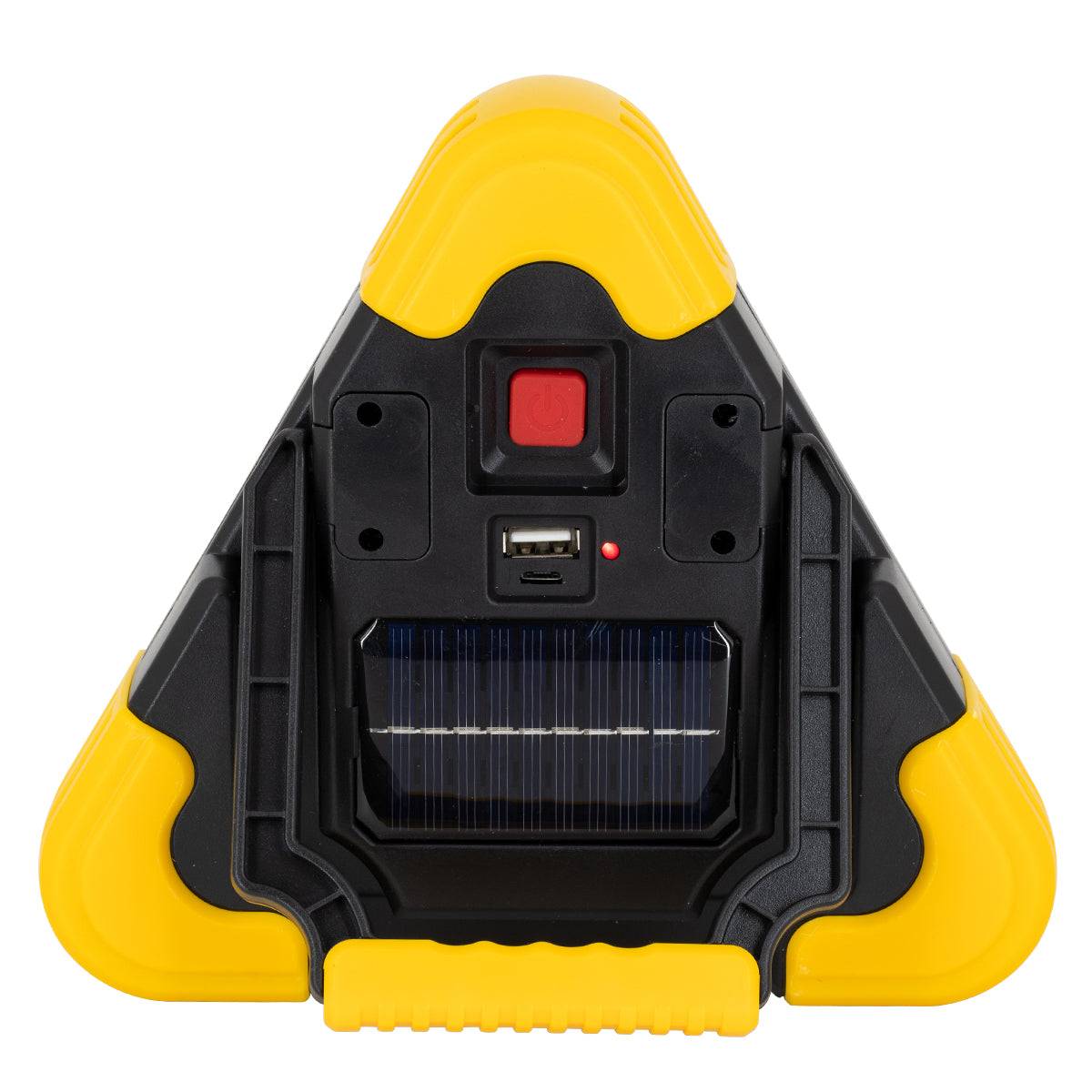 GloboStar® 79080 Φορητό Επαναφορτιζόμενο Τρίγωνο Ασφαλείας - Προβολέας Εργασίας LED COB 15W 1500lm με Ενσωματωμένη Μπαταρία 1200mAh & Φωτοβολταϊκό Πάνελ - 5 Light Modes & Power Bank με Καλώδιο Φόρτισης USB Αδιάβροχο IP54 Ψυχρό Λευκό 6000K - ledmania.gr