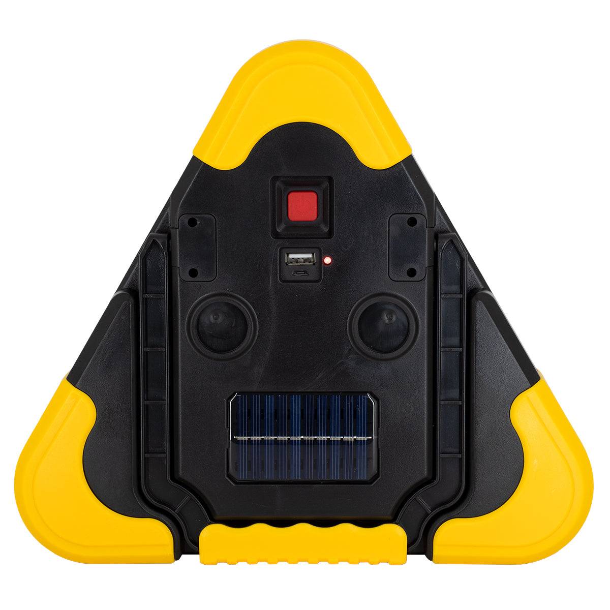 GloboStar® 79081 Φορητό Επαναφορτιζόμενο Τρίγωνο Ασφαλείας - Προβολέας Εργασίας LED COB 35W 3500lm με Ενσωματωμένη Μπαταρία 2000mAh & Φωτοβολταϊκό Πάνελ - 5 Light Modes & Power Bank με Καλώδιο Φόρτισης USB Αδιάβροχο IP54 Ψυχρό Λευκό 6000K - ledmania.gr