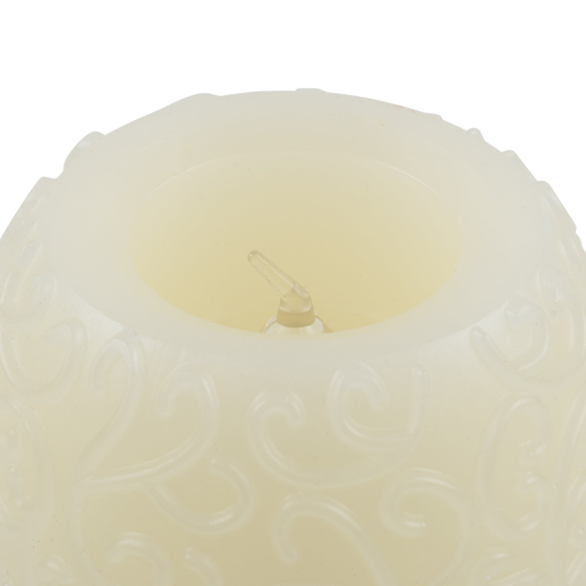 GloboStar® CANDLE 79537 Διακοσμητικό Realistic Κερί με LED Εφέ Κινούμενης Φλόγας - Μπαταρίας 3 x LR1130 Θερμό Λευκό 2700K Μπεζ D6 x H5cm - ledmania.gr