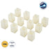 GloboStar® CANDLE 79539 ΣΕΤ 12 x Διακοσμητικά Realistic Κεράκια με LED Εφέ Κινούμενης Φλόγας - Μπαταρίας 12 x CR2032 Θερμό Λευκό 2700K Μπεζ L3.7 x W3.7 x H5.5cm - ledmania.gr