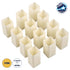 GloboStar® CANDLE 79540 ΣΕΤ 12 x Διακοσμητικά Realistic Κεράκια με LED Εφέ Κινούμενης Φλόγας - Μπαταρίας 12 x CR2032 Θερμό Λευκό 2700K Μπεζ L3.7 x W3.7 x H7.5cm - ledmania.gr
