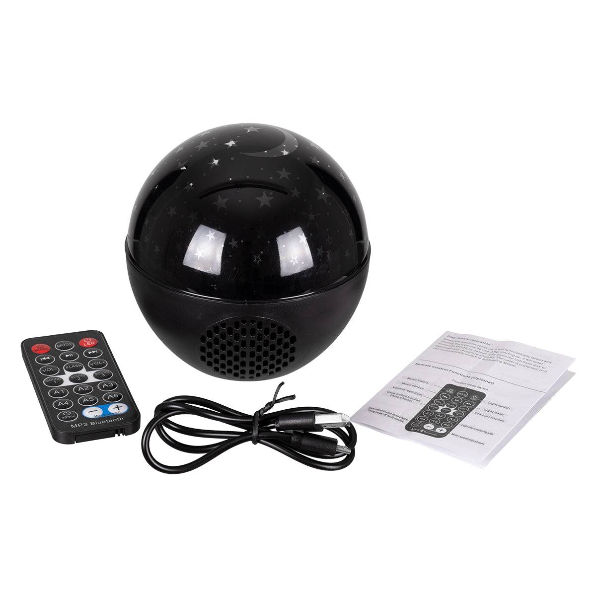 GloboStar® 79599 Επιτραπέζιο Διακοσμητικό Φωτιστικό Ειδικών Εφε NIGHT SKY STARS LED 10W DC 5V 2200mAh Επαναφορτιζόμενο με Bluetooth Speaker - Sound Activated - Καλώδιο Τροφοδοσίας USB και Ασύρματο Χειριστήριο RF 2.4Ghz Πολύχρωμo RGB Dimmable - ledmania.gr
