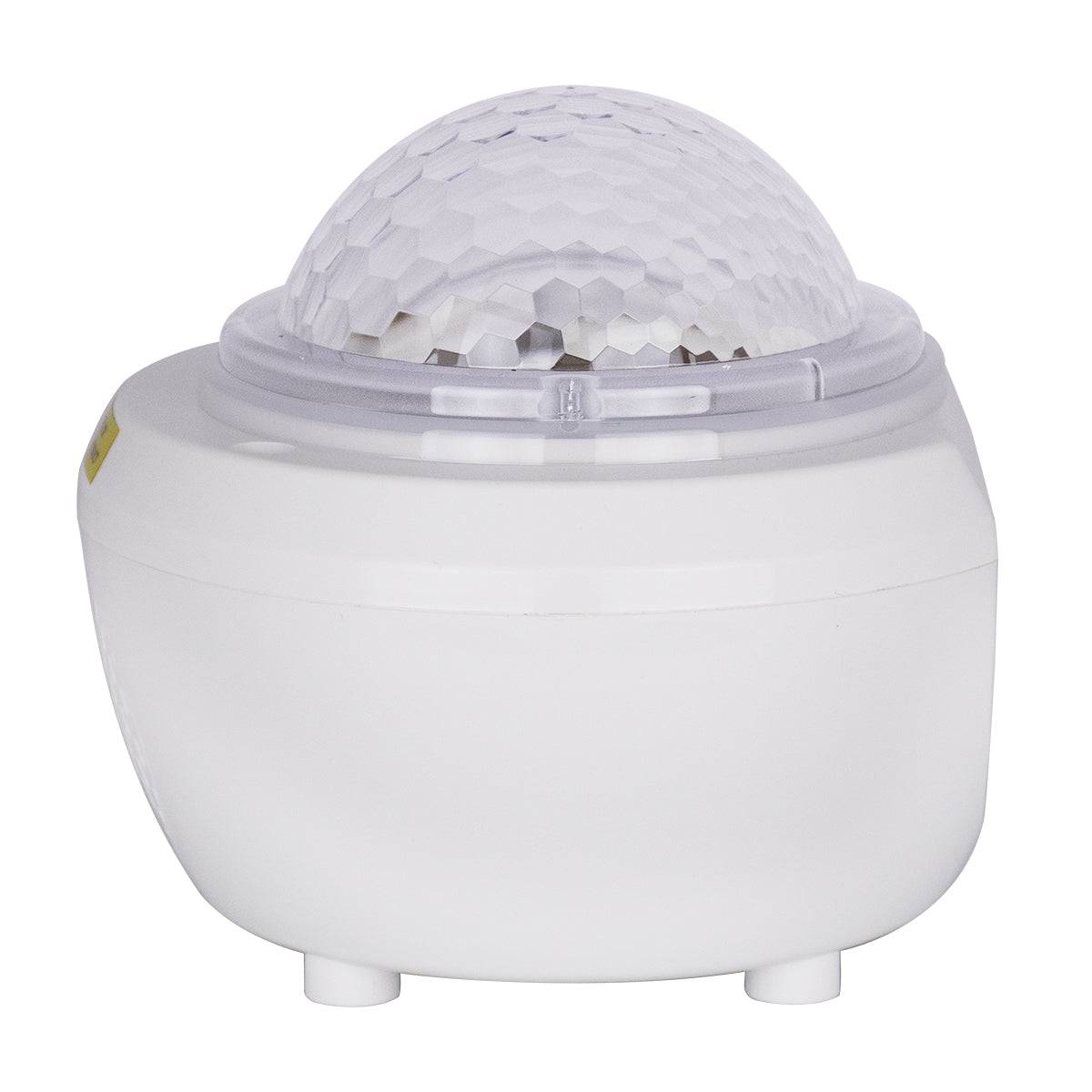 GloboStar® 79604 Λευκό Επιτραπέζιο Διακοσμητικό Φωτιστικό Ειδικών Εφε NIGHT SKY GALAXY 3D LED 10W DC 5V 2200mAh Επαναφορτιζόμενο με Bluetooth Speaker - Sound Activated - Καλώδιο Τροφοδοσίας USB και Ασύρματο Χειριστήριο RF 2.4Ghz Πολύχρωμo RGB Dimmable - ledmania.gr