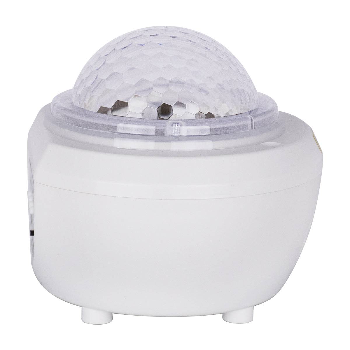 GloboStar® 79604 Λευκό Επιτραπέζιο Διακοσμητικό Φωτιστικό Ειδικών Εφε NIGHT SKY GALAXY 3D LED 10W DC 5V 2200mAh Επαναφορτιζόμενο με Bluetooth Speaker - Sound Activated - Καλώδιο Τροφοδοσίας USB και Ασύρματο Χειριστήριο RF 2.4Ghz Πολύχρωμo RGB Dimmable - ledmania.gr