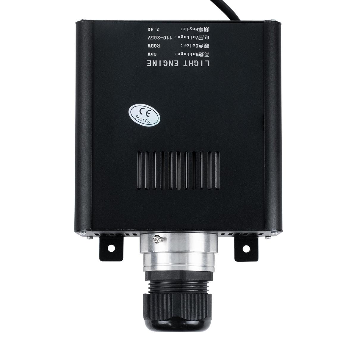 GloboStar® 79612 Μηχανή Οπτικής Ίνας Μονής Κεφαλής - Fiber Optic Light Machine Single Head LED 45W AC 220-240V με Ασύρματο Χειριστήριο RF 2.4Ghz Μ14 x Π26 x Υ8.5cm RGBW - 2 Years Warranty - ledmania.gr