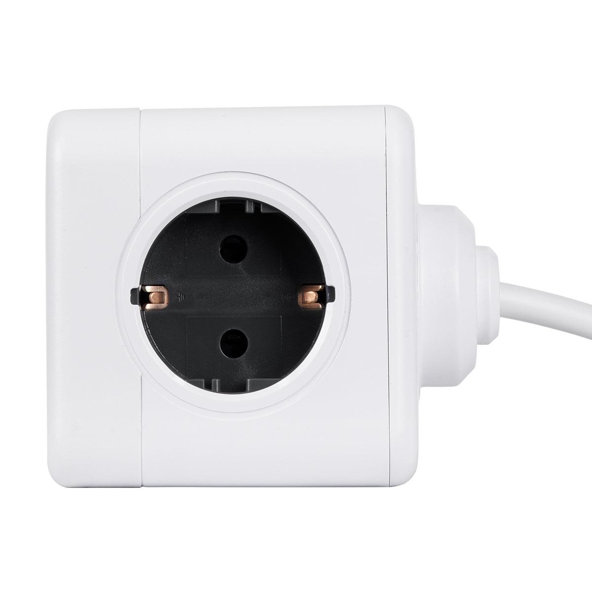 TRAVEL PowerCube PRO Certified 79644 Πολύπριζο 5 Θέσεων με 1.5m Kαλώδιο - 5 Πρίζες Ασφαλείας Childproof EU Schuko AC 220-240V Μ7.5 x Π7.5 x Υ7.5 - Λευκό με Γκρι - Max Load 3680W/16A - ledmania.gr