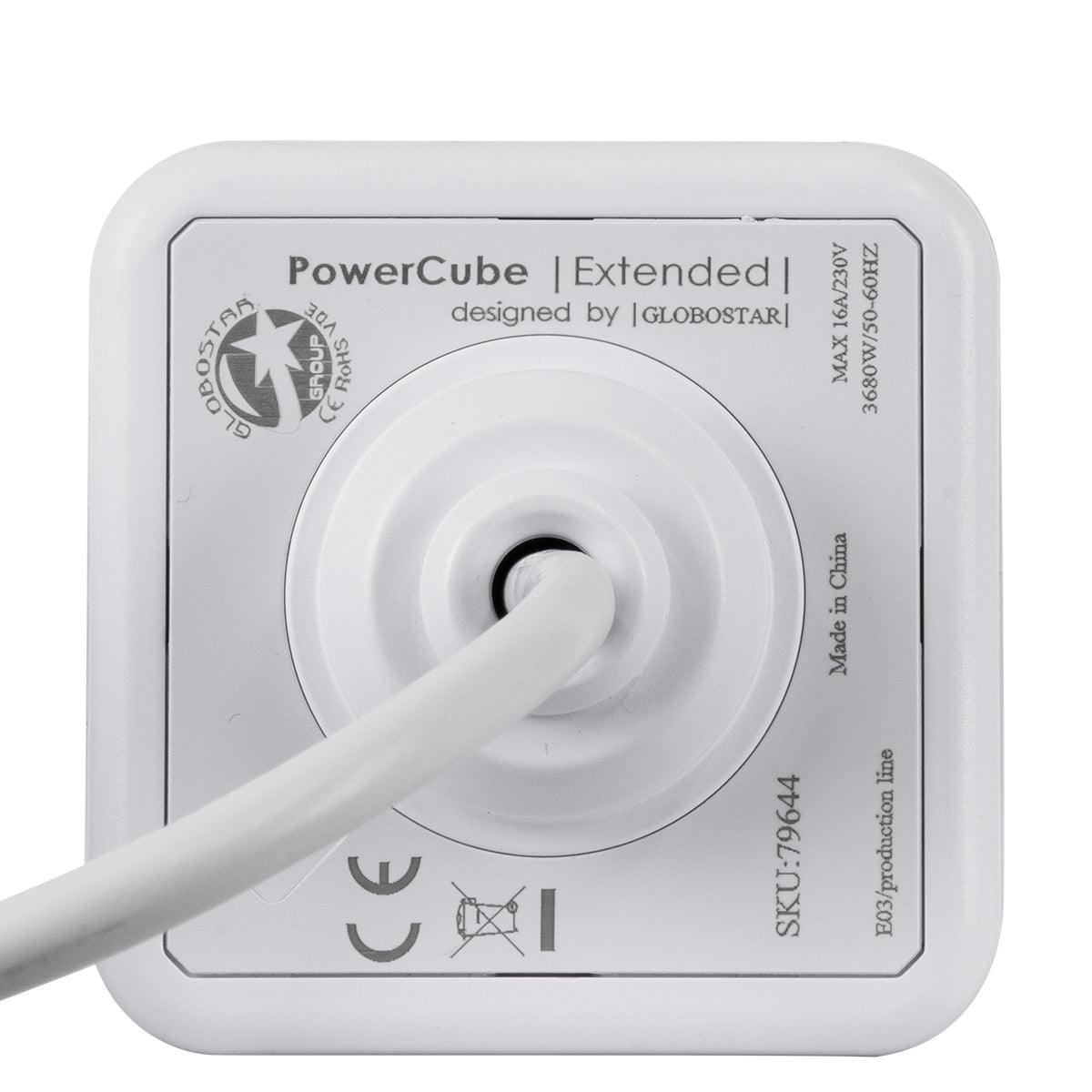 TRAVEL PowerCube PRO Certified 79644 Πολύπριζο 5 Θέσεων με 1.5m Kαλώδιο - 5 Πρίζες Ασφαλείας Childproof EU Schuko AC 220-240V Μ7.5 x Π7.5 x Υ7.5 - Λευκό με Γκρι - Max Load 3680W/16A - ledmania.gr