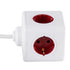TRAVEL PowerCube PRO Certified 79645 Πολύπριζο 5 Θέσεων με 1.5m Kαλώδιο - 5 Πρίζες Ασφαλείας Childproof EU Schuko AC 220-240V Μ7.5 x Π11.5 x Υ7.5-Λευκό με Κόκκινο-Max Load 3680W/16A - ledmania.gr