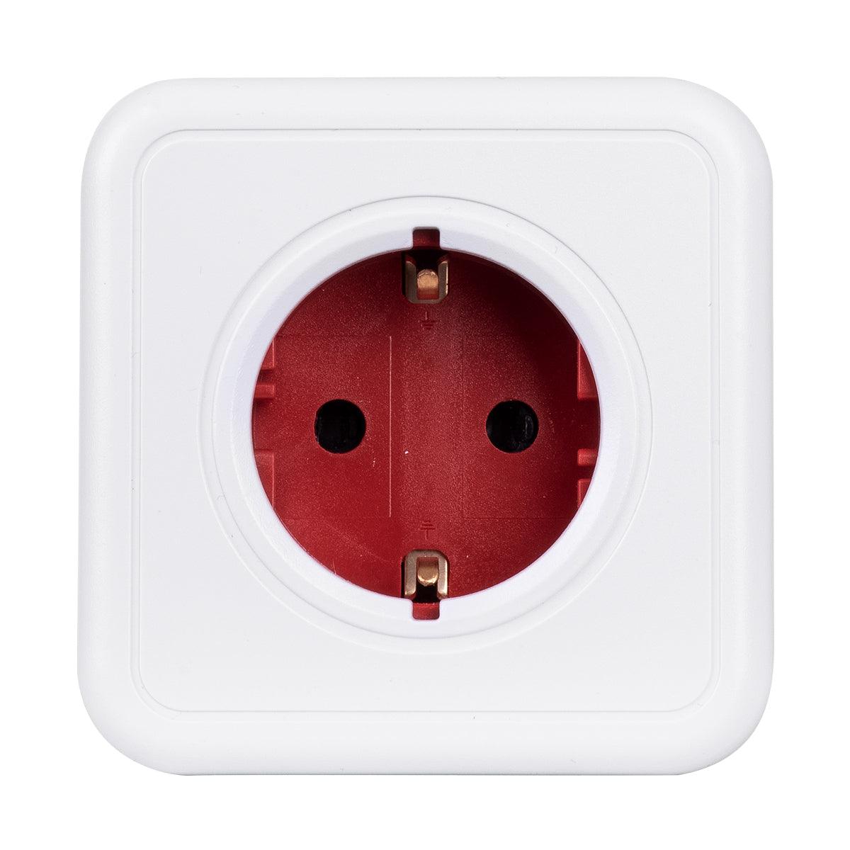 TRAVEL PowerCube PRO Certified 79645 Πολύπριζο 5 Θέσεων με 1.5m Kαλώδιο - 5 Πρίζες Ασφαλείας Childproof EU Schuko AC 220-240V Μ7.5 x Π11.5 x Υ7.5-Λευκό με Κόκκινο-Max Load 3680W/16A - ledmania.gr