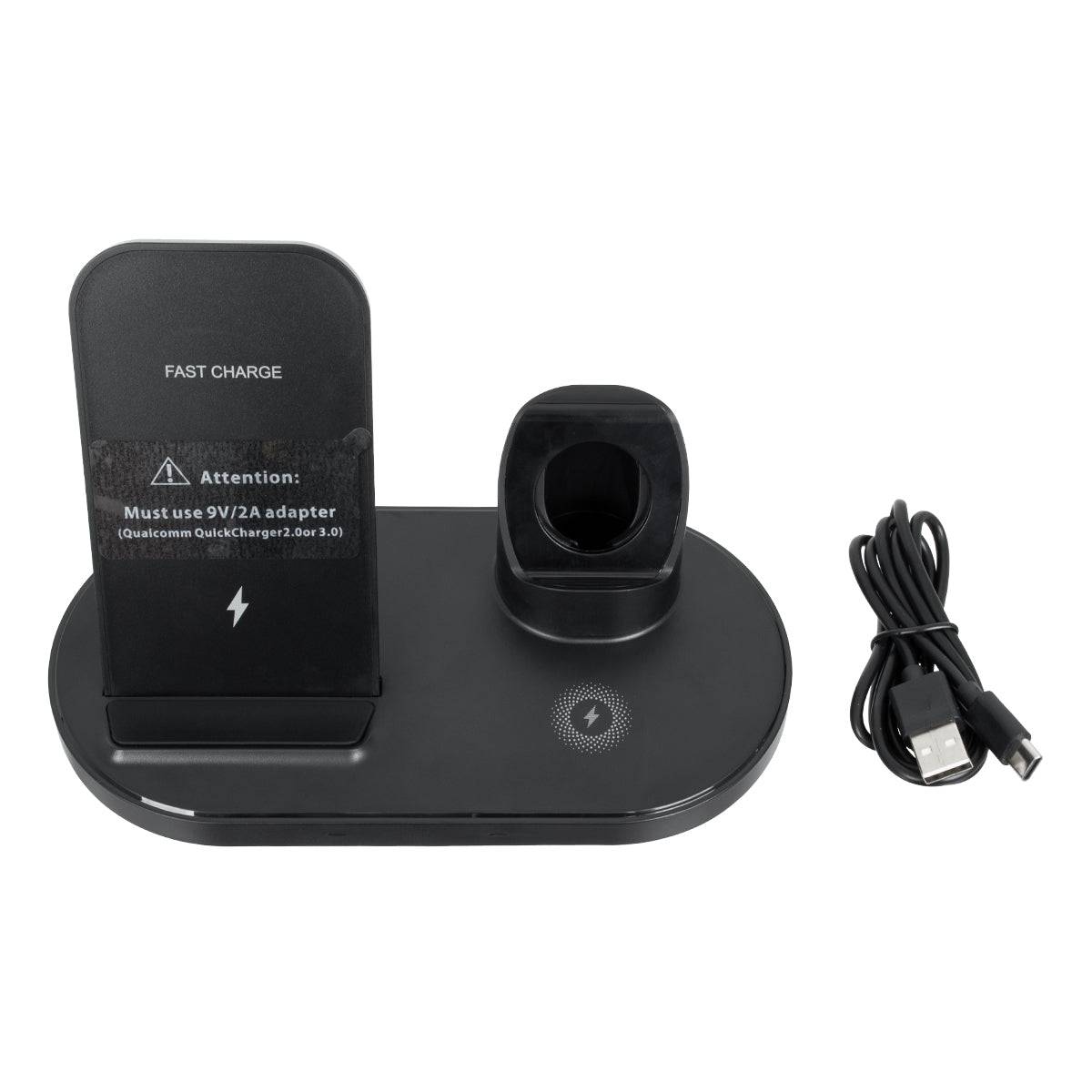 GloboStar® 79698 Επιτραπέζια Σταθερή Βάση Ασύρματης Φόρτισης Fast Charging για Κινητά - Earphones - Smart Watches 3 Καναλιών - 1 Channel 15W Max (Phone) - 2 Channel 3W (Airpod) - 3 Channel 2W (Watch) - ledmania.gr