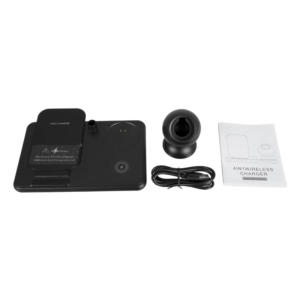 GloboStar® 79699 Επιτραπέζια Σταθερή Βάση Ασύρματης Φόρτισης Fast Charging για Κινητά - Earphones - Smart Watches - Pencil 4 Καναλιών - 1 Channel 15W Max (Phone) - 2 Channel 3W (Airpod) - 3 Channel 2W (Watch) - 4 Channel 2W (Pencil) - ledmania.gr