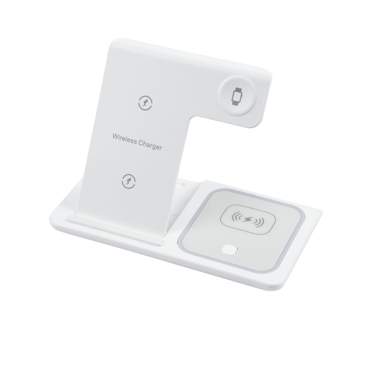 GloboStar® 79706 Επιτραπέζια Σταθερή Βάση Ασύρματης Φόρτισης Fast Charging για Κινητά - Earphones - Smart Watches 15W Max - Λευκό - ledmania.gr
