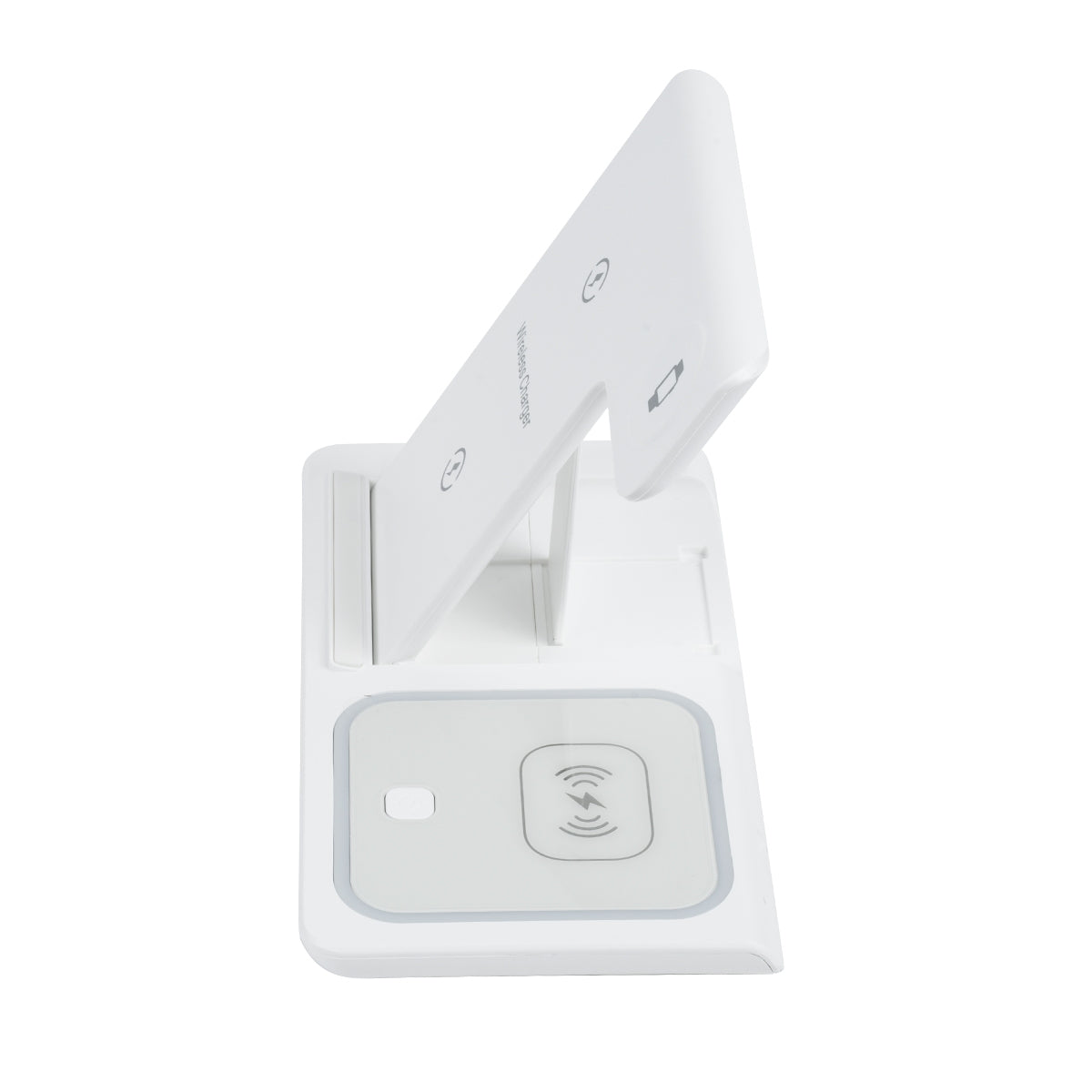 GloboStar® 79706 Επιτραπέζια Σταθερή Βάση Ασύρματης Φόρτισης Fast Charging για Κινητά - Earphones - Smart Watches 15W Max - Λευκό - ledmania.gr