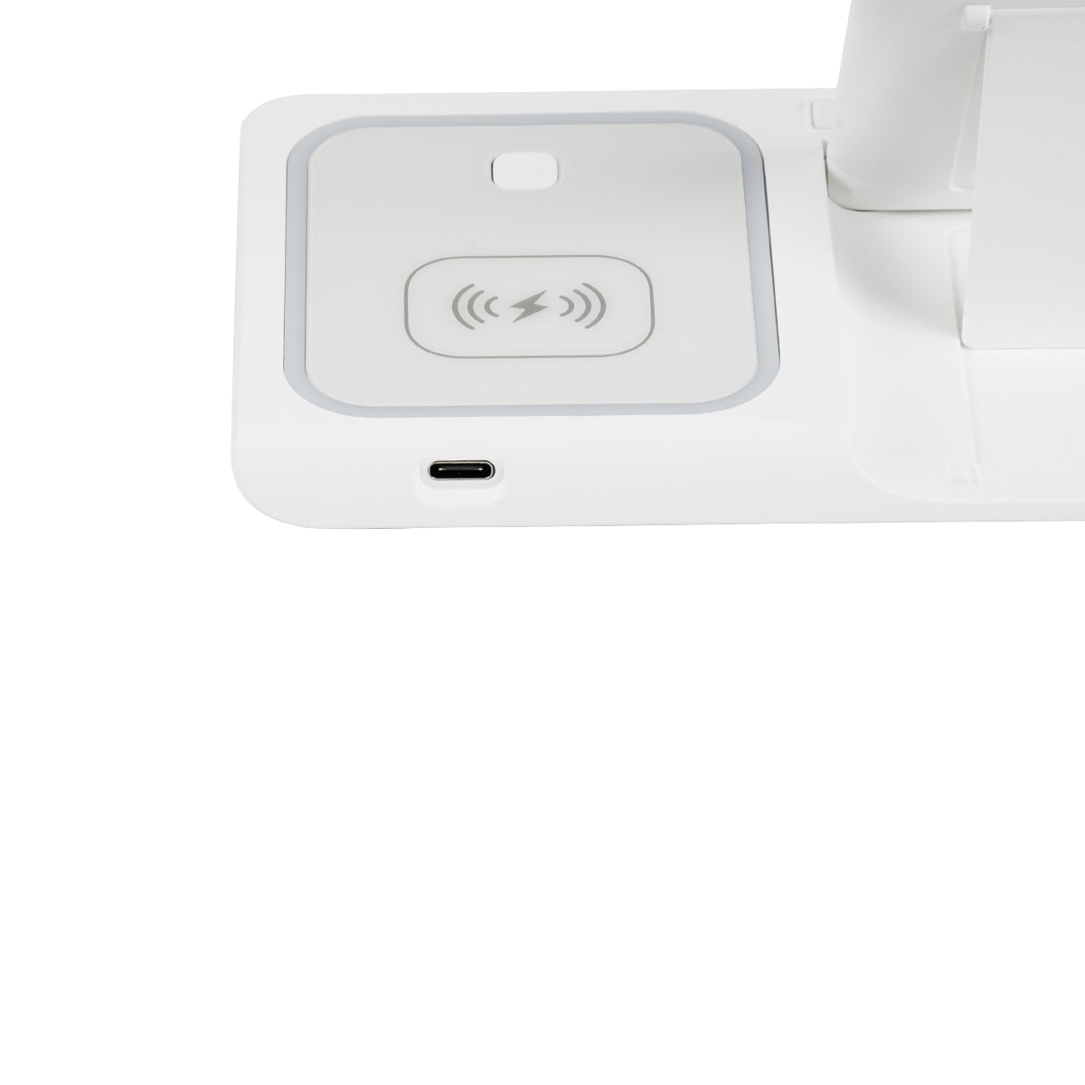 GloboStar® 79706 Επιτραπέζια Σταθερή Βάση Ασύρματης Φόρτισης Fast Charging για Κινητά - Earphones - Smart Watches 15W Max - Λευκό - ledmania.gr