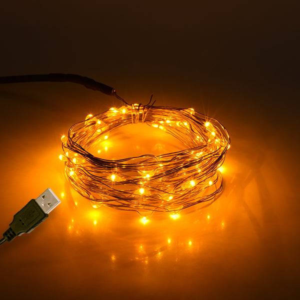79711 Διακοσμητική Γιρλάντα 5 Μέτρων 50 LED USB 5 Volt 3 Watt με Χάλκινο Συρμάτινο Καλώδιο Θερμό Λευκό 1600K - ledmania.gr
