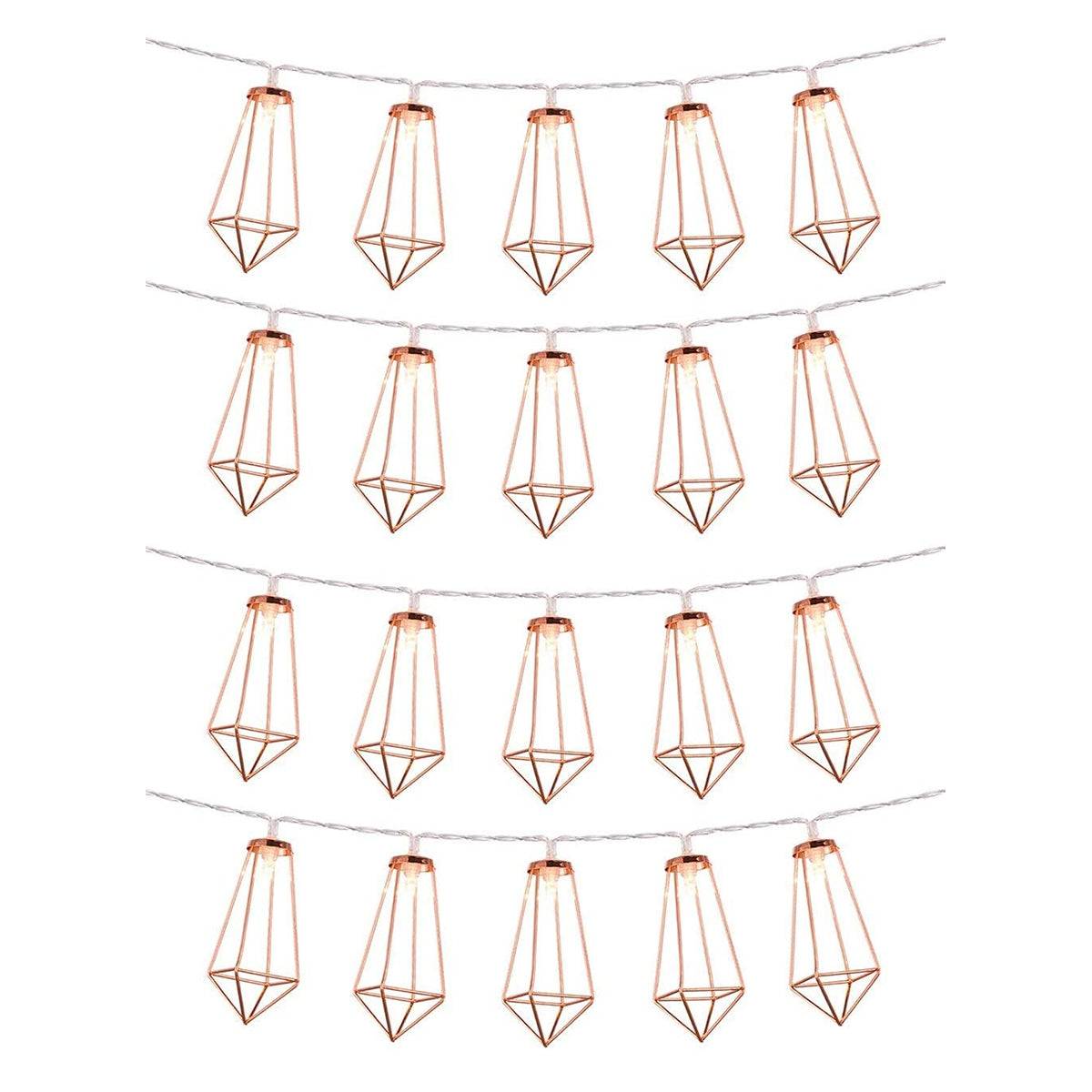 79804 Διακοσμητική Γιρλάντα Bronze Cone 3 Μέτρα με Διακόπτη On/Off - 20 LED 2W με Μπαταρίες 2xAA & Διάφανο Καλώδιο IP20 Θερμό Λευκό 2700K Μ3m - ledmania.gr