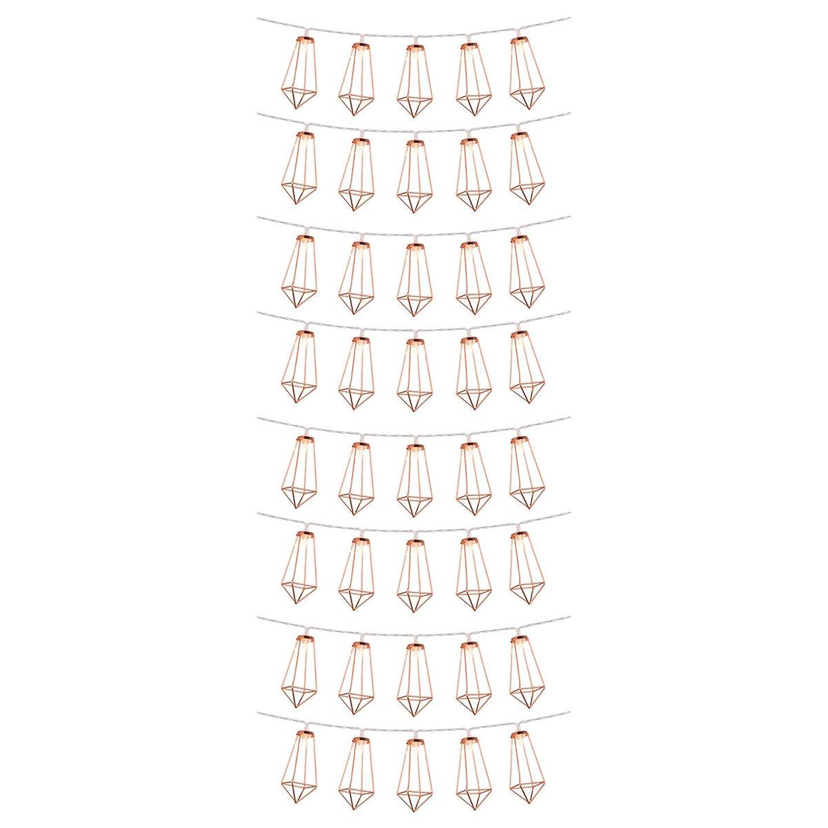 79806 Διακοσμητική Γιρλάντα Bronze Cone 5 Μέτρα με Διακόπτη On/Off - 40 LED 4W με Μπαταρίες 3xAA & Διάφανο Καλώδιο IP20 Θερμό Λευκό 2700K Μ5m - ledmania.gr