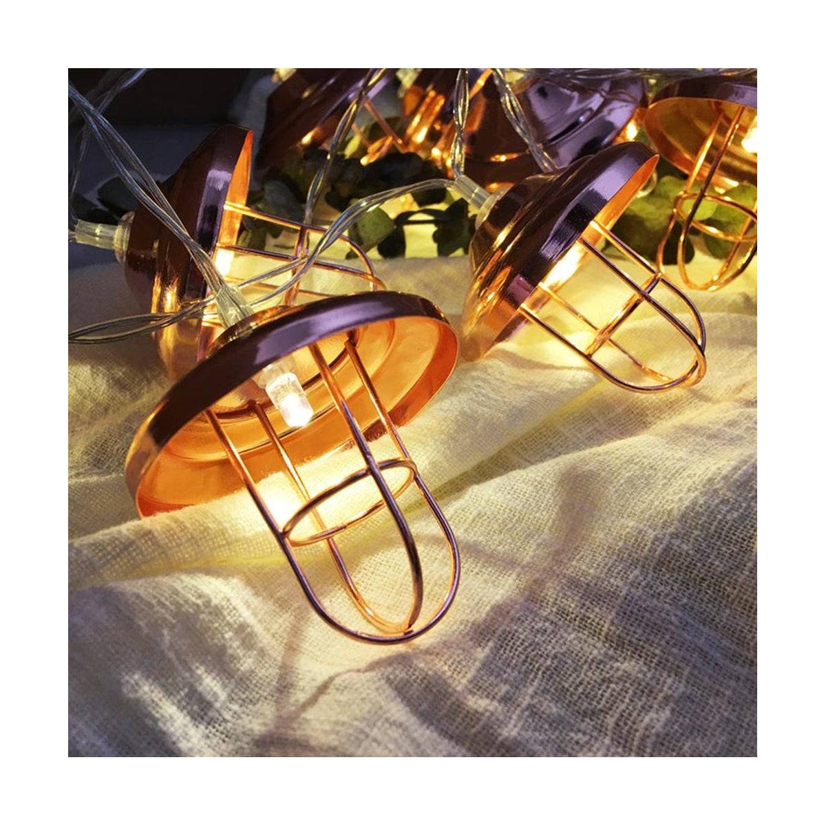 79808 Διακοσμητική Γιρλάντα Bronze Lamp 3 Μέτρα με Διακόπτη On/Off - 20 LED 2W με Μπαταρίες 3xAA & Διάφανο Καλώδιο IP20 Θερμό Λευκό 2700K Μ3m - ledmania.gr