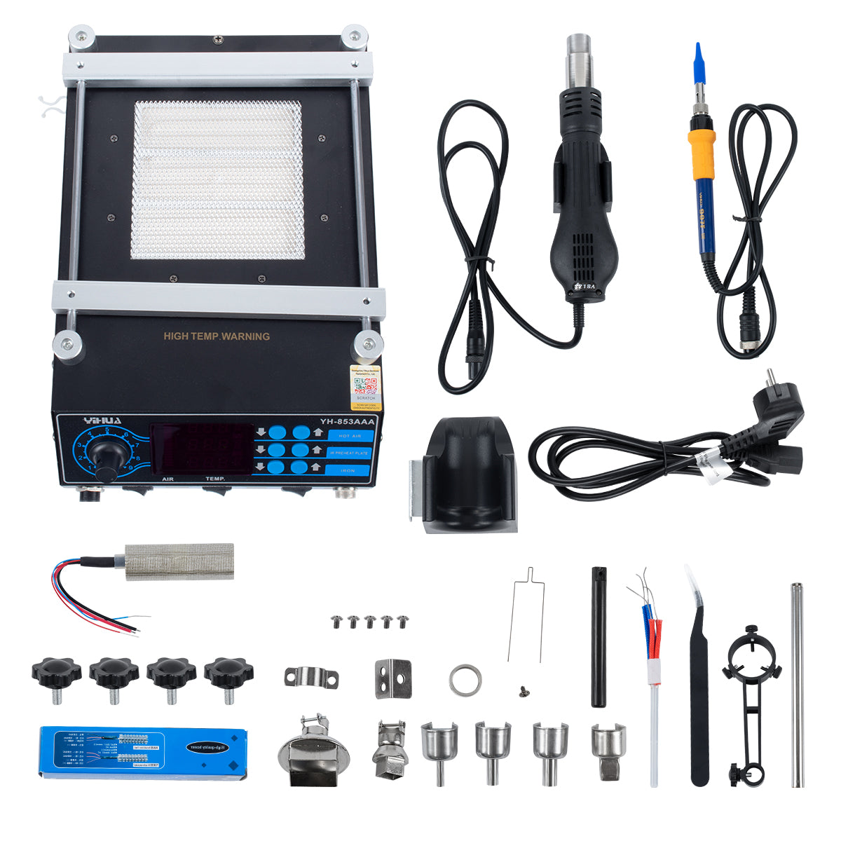 GloboStar® 79973 Ψηφιακός Σταθμός Συγκόλλησης 3in1 με Ψηφιακή Οθόνη - Κολλητήρι - Πιστόλι Θερμού Αέρα Hot Air Soldering Welding Gun - Φούρνος Πλακετών Solder Preheat Welding Oven PCB και PID Προγραμματιζόμενο Σύστημα Ελέγχου Θερμοκρασίας - 1200W - ledmania.gr