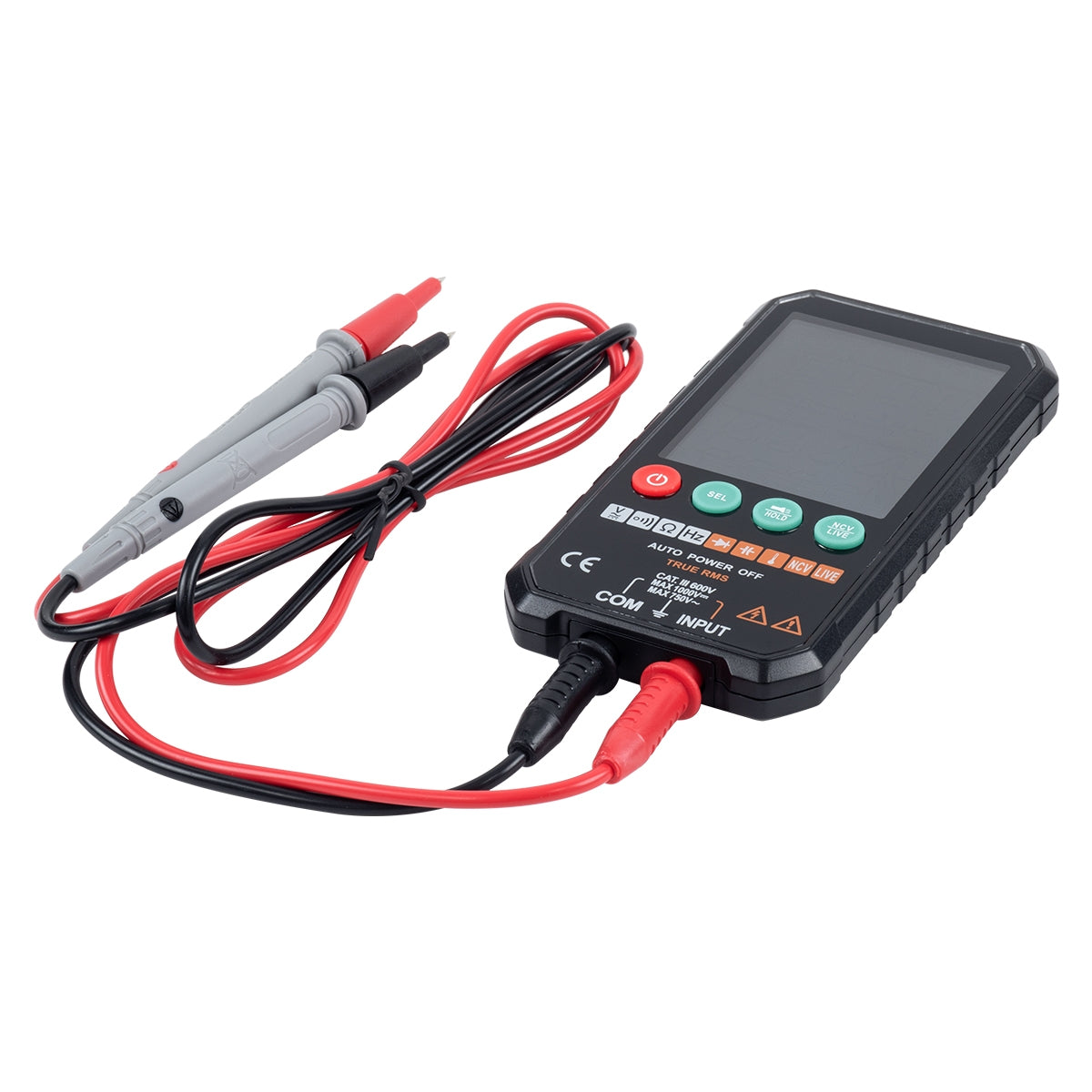 GloboStar® 79976 Ψηφιακό Φορητό Πολύμετρο Data Retantion True RMS Intelligent Automation AI Μπαταρίας 2 x AAA (Δεν Περιλαμβάνονται) με Οπίσθιο Φωτισμό Μετρητής Τάσης AC/DC - Θερμοκρασία - Αμπερόμετρο - Voltmeter - Καπασιτόμετρο - Ohm - Μαύρο - ledmania.gr