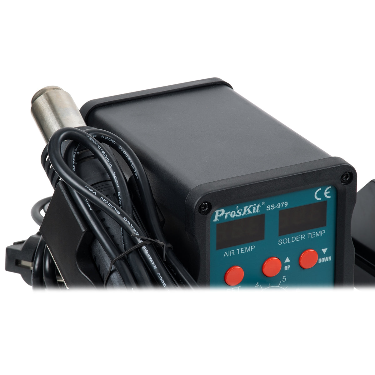 GloboStar® 79979 ProsKit SS-979 Ψηφιακός Σταθμός Συγκόλλησης 2in1 με Dual Digital Ψηφιακή Οθόνη - Κολλητήρι - Πιστόλι Θερμού Αέρα Hot Air Soldering Welding Gun και PID Προγραμματιζόμενο Σύστημα Ελέγχου Θερμοκρασίας - 760W - ledmania.gr