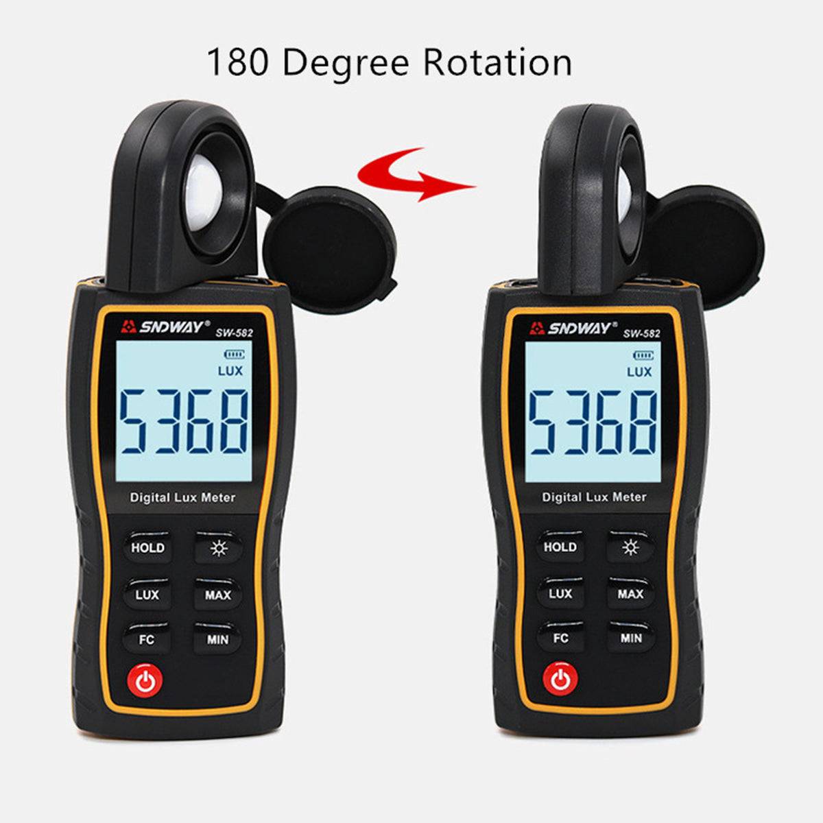 GloboStar® 79983 Ψηφιακός Μετρητής Έντασης Φωτισμού SNDWAY SW-582 με έλεγχο 0 έως 200000 lux - ledmania.gr