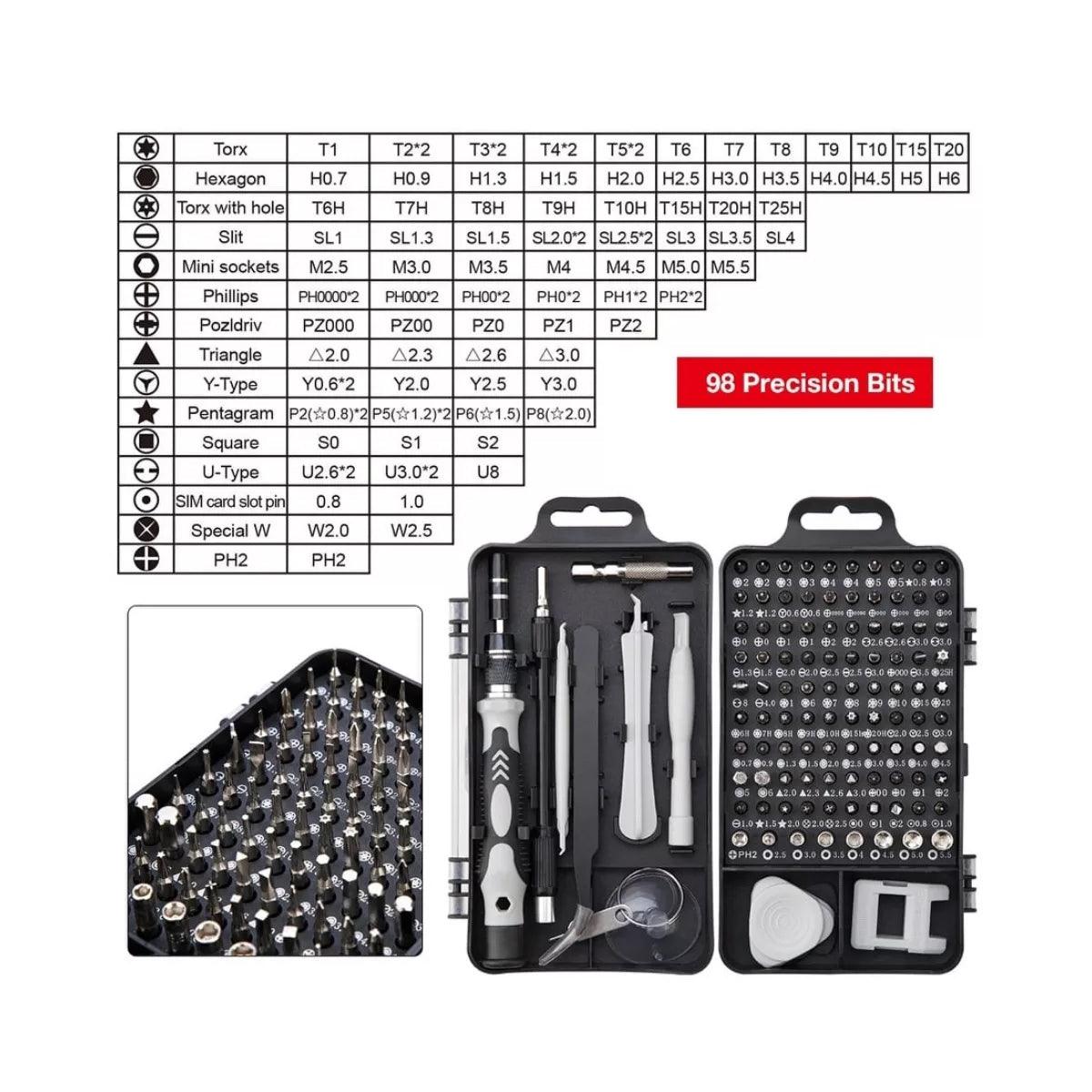 GloboStar® 79996 Επαγγελματικό Mini Σετ Εργαλείων 115 Εξαρτημάτων σε 1 DIY Tool Kit - Για Επισκευές iPhone,Samsung κλπ Κινητά Τηλέφωνα - PC - Laptop - Xbox - Ρολογιών - Οπτικά - Γυαλιά και Γενικών Μικρόεπισκευών Λεπτομέρειας με Μαγνητικό Κατσαβίδι Καστάνι - ledmania.gr