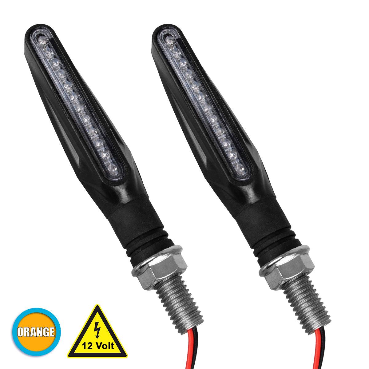 GloboStar® 81753 ΣΕΤ 2 x Φλάς Μοτοσυκλέτας Universal Line LED SMD 5050 5W DC 12V Πορτοκαλί Αδιάβροχα IP65 - ledmania.gr
