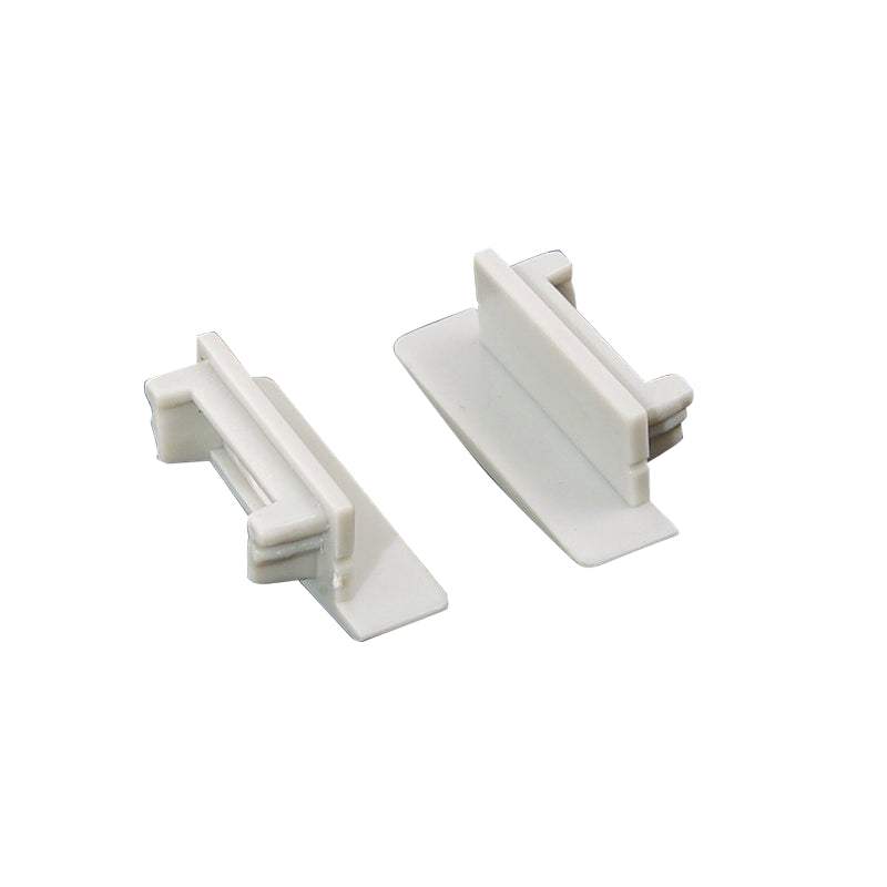 SET OF WHITE PLASTIC END CAPS FOR P119, 1PC WITH HOLE & 1PC WITHOUT HOLE - ledmania.gr
